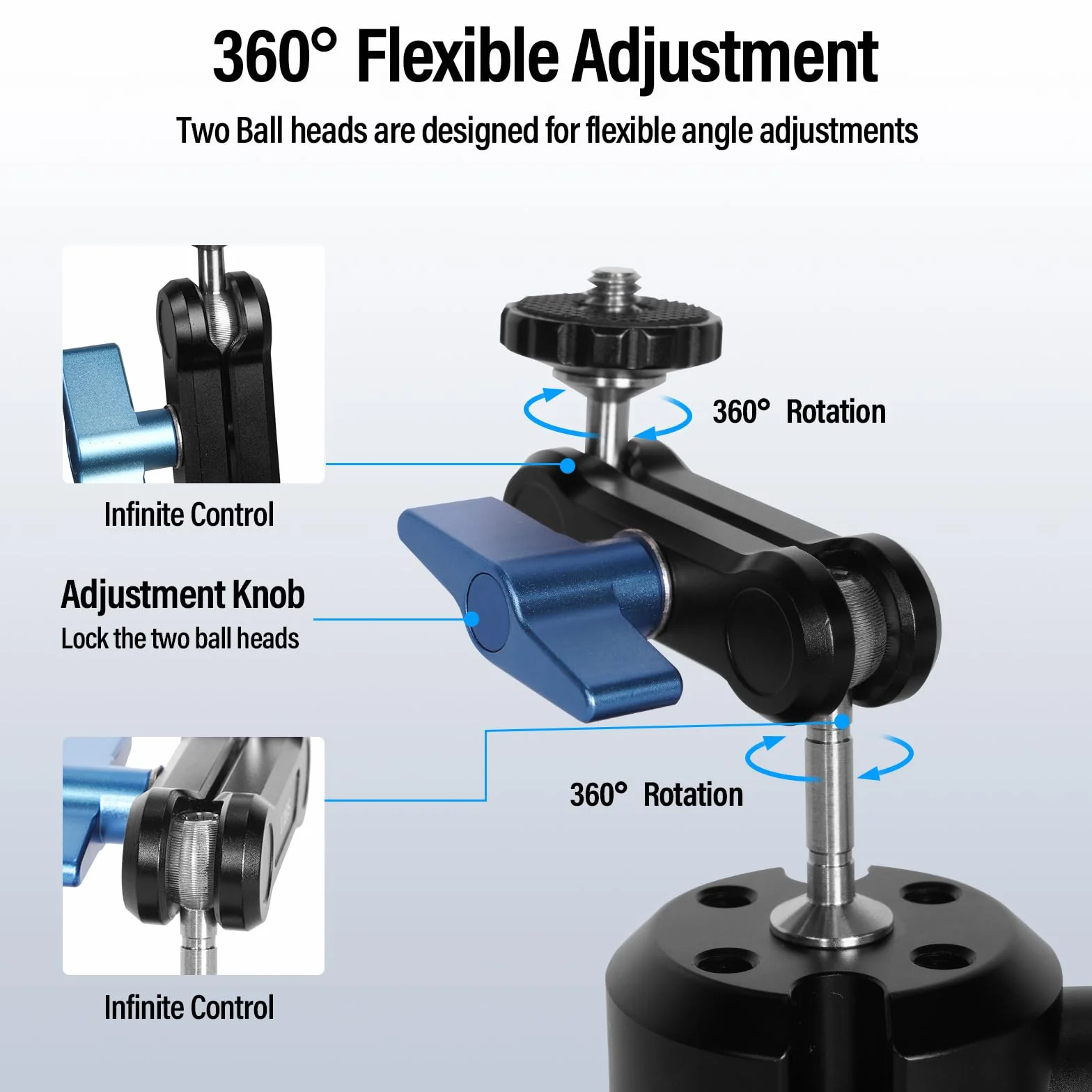 SIRUI Uchwyt na przyssawkę z Magic Arm Kit, Magnetic Suction Cup Mount do Gopro, aluminium, obracany o 360°, przednia szyba samochodowa, deska rozdzielcza do kamer sportowych