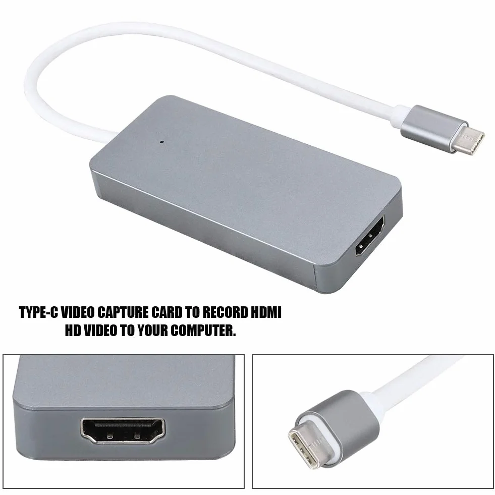 KUIDAMOS EZCAP265C Karta Przechwytywania Wideo na Type-C Rejestrator Wysokiej Rozdzielczości do Przesyłania Strumieniowego i Edycji Zgodny z Systemami i Mac Stop Aluminium 8,8 * 4 * 1cm