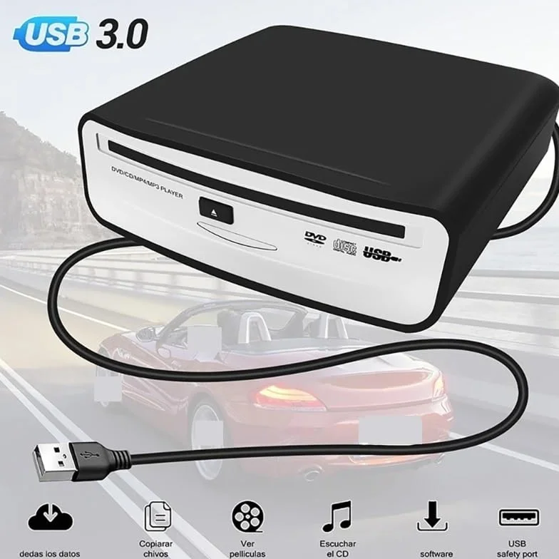 Uniwersalny przenośny zewnętrzny multimedialny odtwarzacz DVD USB. Obsługa pudełek na płyty samochodowe