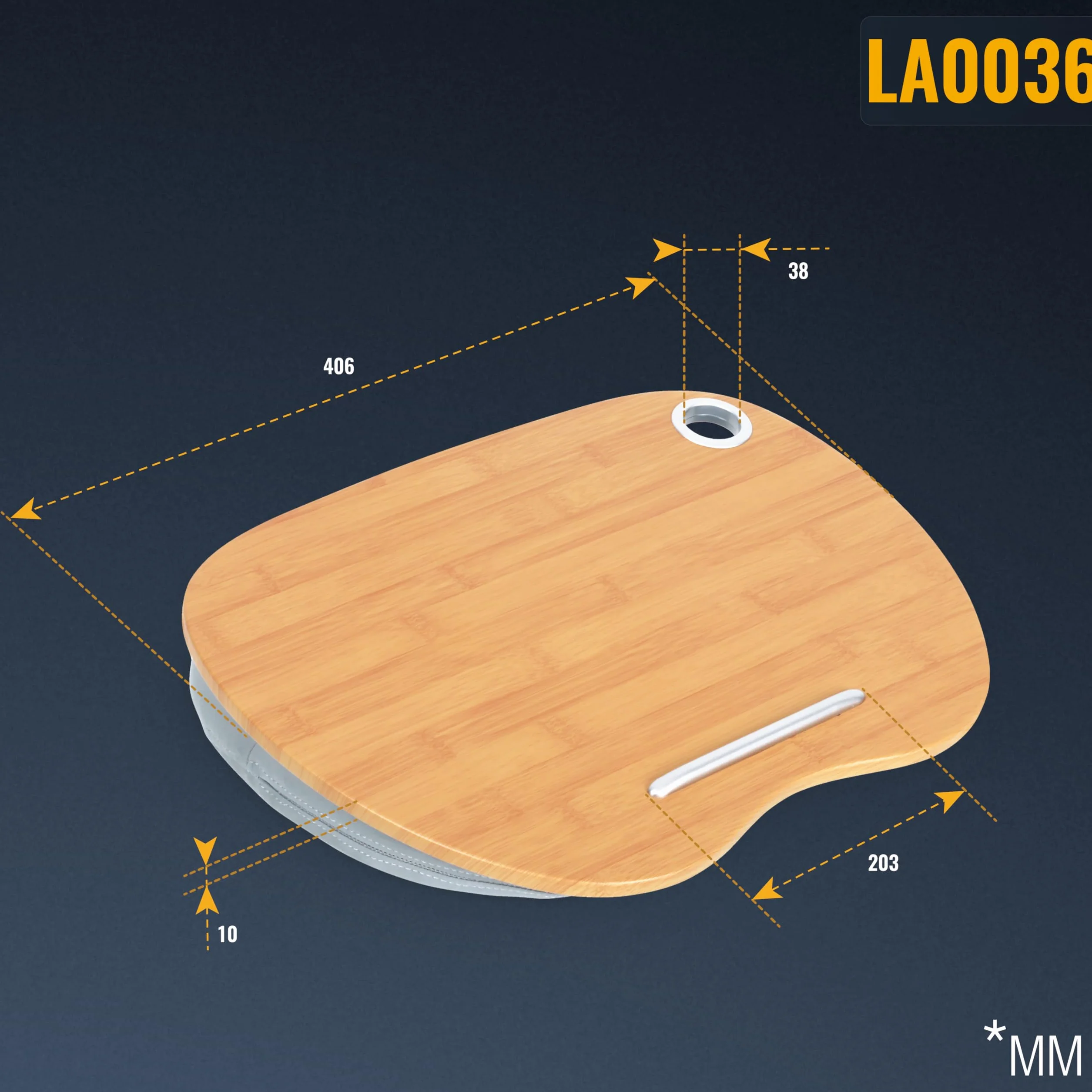 RICOO Poduszka na laptopa o wyglądzie drewna z otworem na kabel do notebooka o przekątnej ekranu maks. 15,6" taca na poduszkę LA0036, podkładka pod laptopa laptopa akcesoria