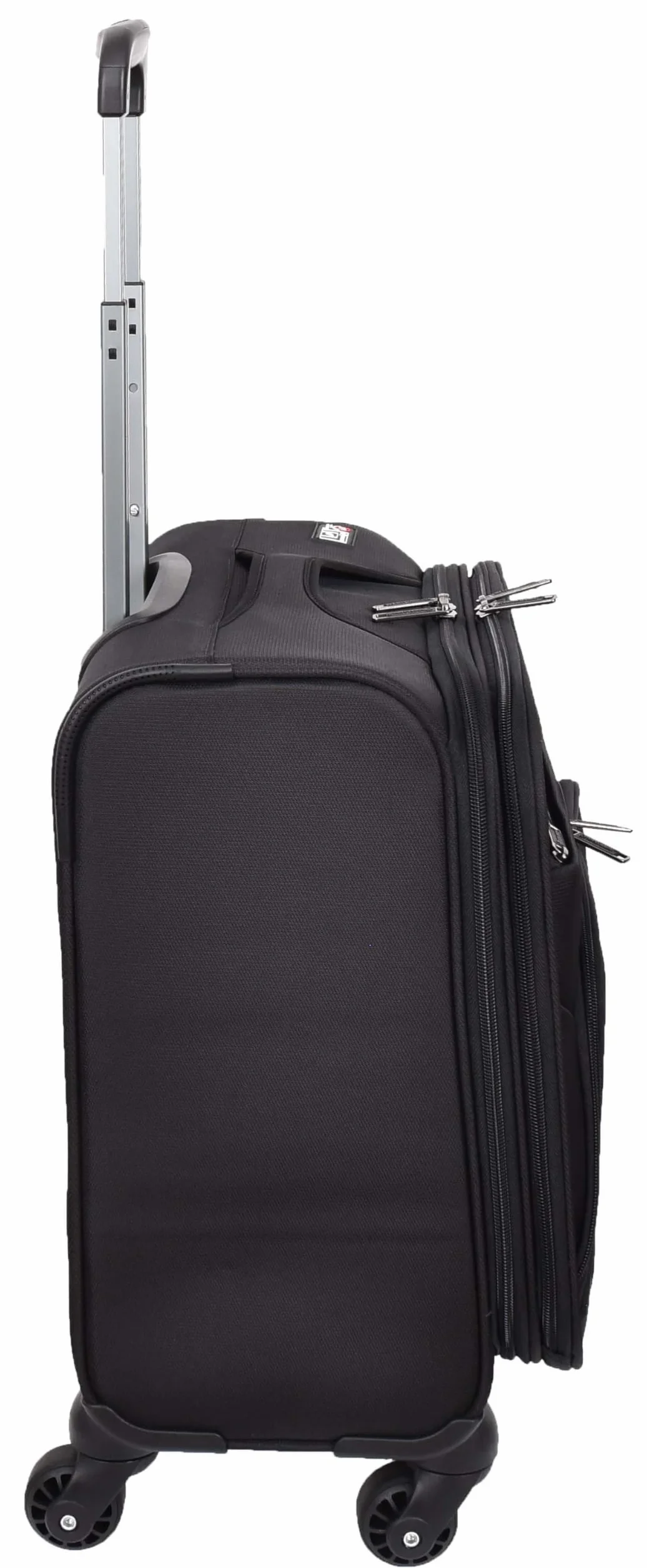A1 FASHION GOODS 4-kołowe etui na kółkach, wiele przegródek na laptopa, dokumenty, ubrania, torba podróżna służbowa, transfer czarny, Czarny, Carry-on 18", Miękki futerał na kółkach w rozmiarze