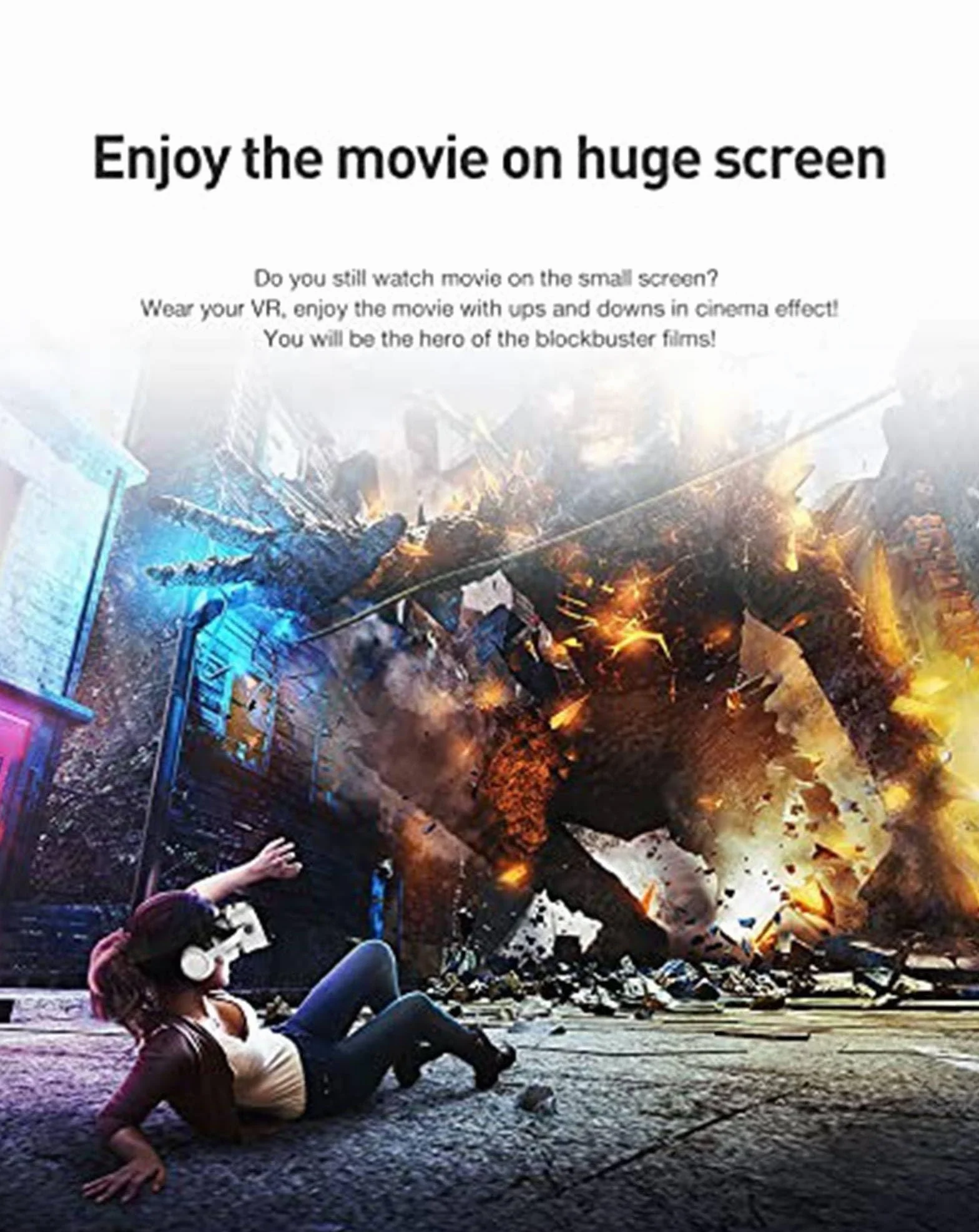 Zestaw słuchawkowy VR Virtual Reality do iPhone'a 16, 15, 14, 13 Pro Max Plus, Samsung Galaxy S24, S23, S22, okulary VR z pilotem VR, zestaw do gier wideo dla dorosłych, dzieci, do gier wideo