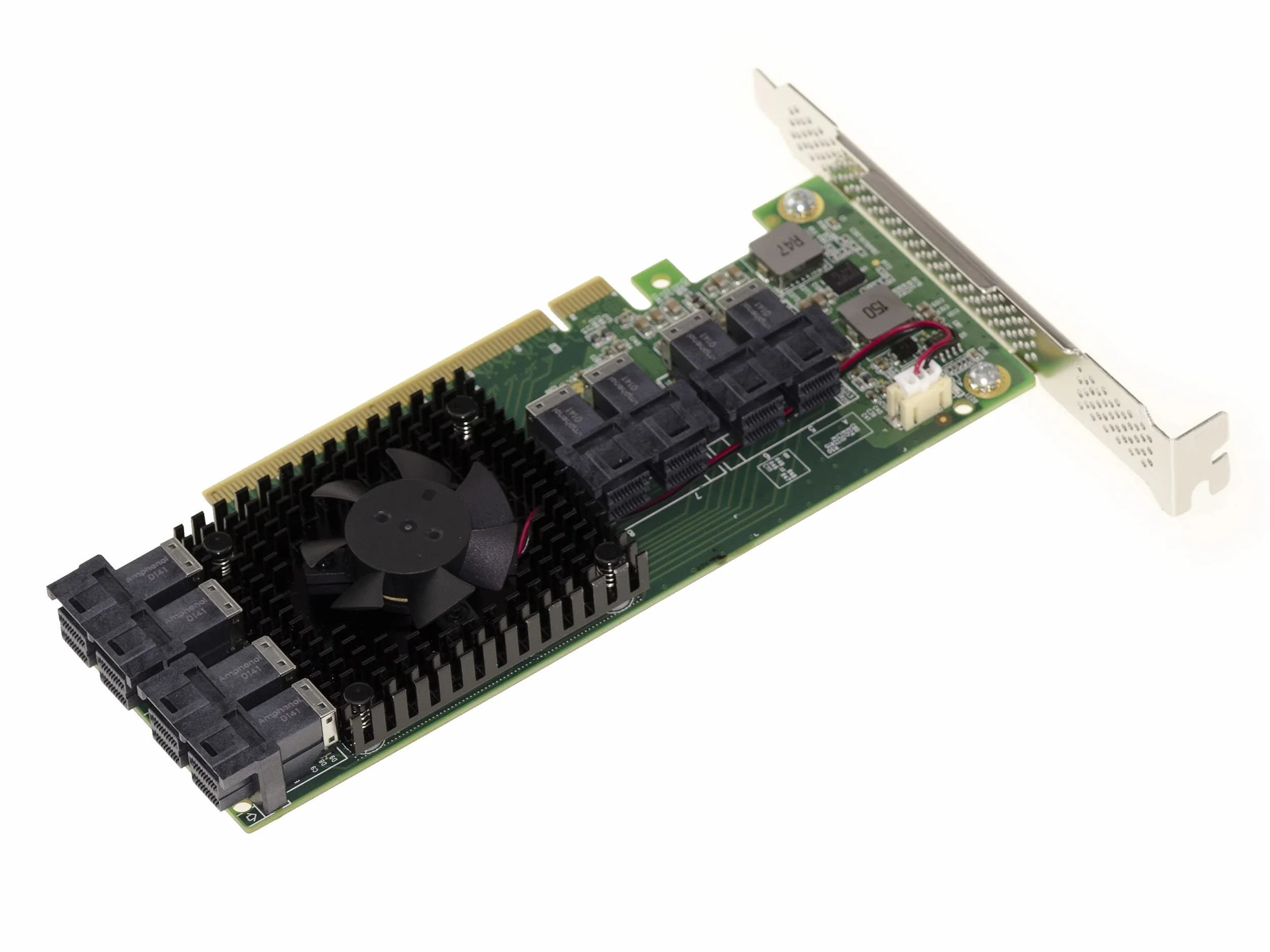 KALEA-INFORMATIQUE Karta PCIe 3.0 x16 dla 8 dysków SSD U.2 NVMe (U2 NGFF) lub 8 portów PCIe x4. Karta Multi Host Switch. Chipset PLX PEX 8749 o wysokim i niskim profilu.