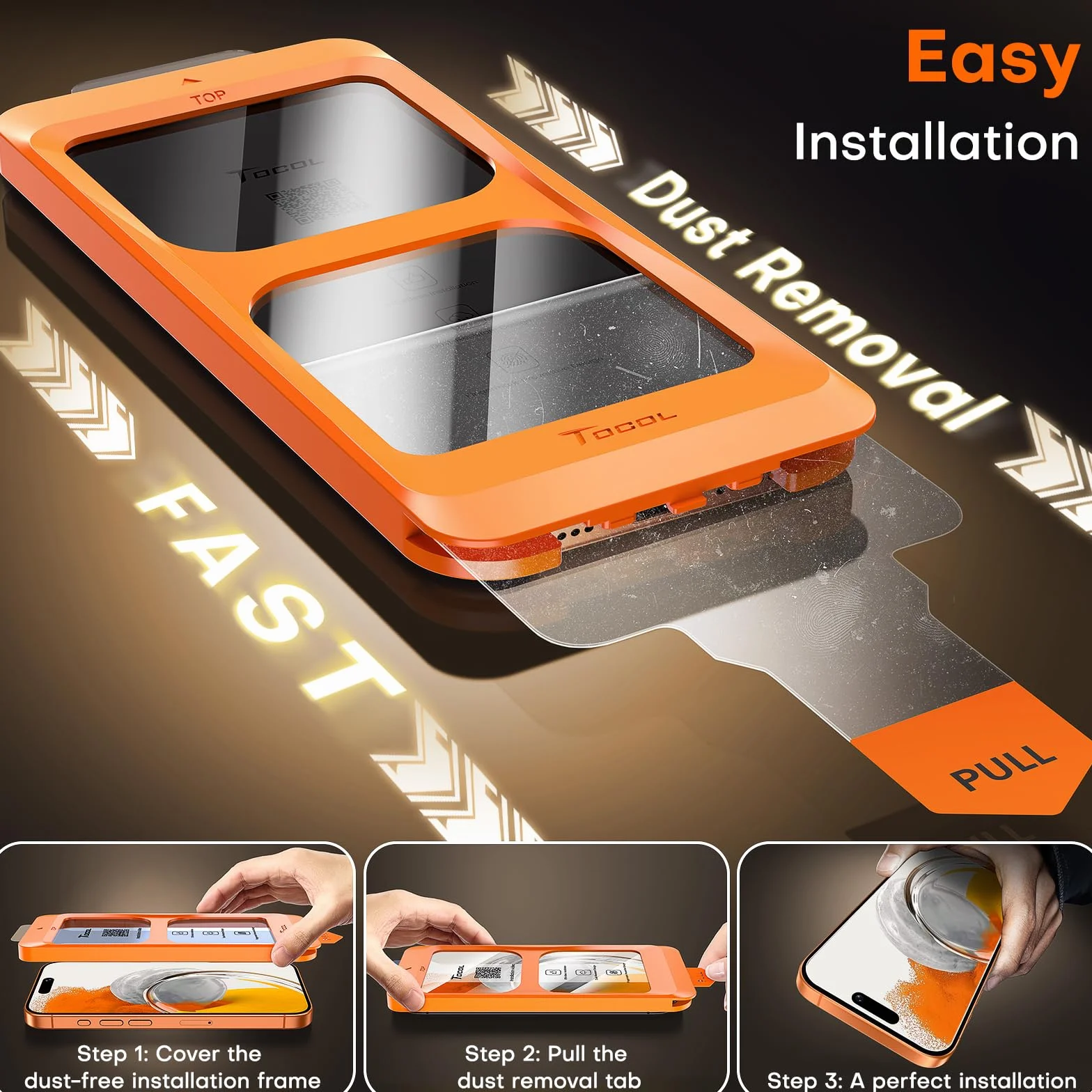 TOCOL Ochraniacz Ekran do iPhone 17 Pro Max 6,9 cala, Folia Szkło Hartowane, Automatyczne Usuwanie Kurzu, Szybki Montaż, Bez Pęcherzyków Powietrza, Twardość Szkła 9H, 2 Sztuki