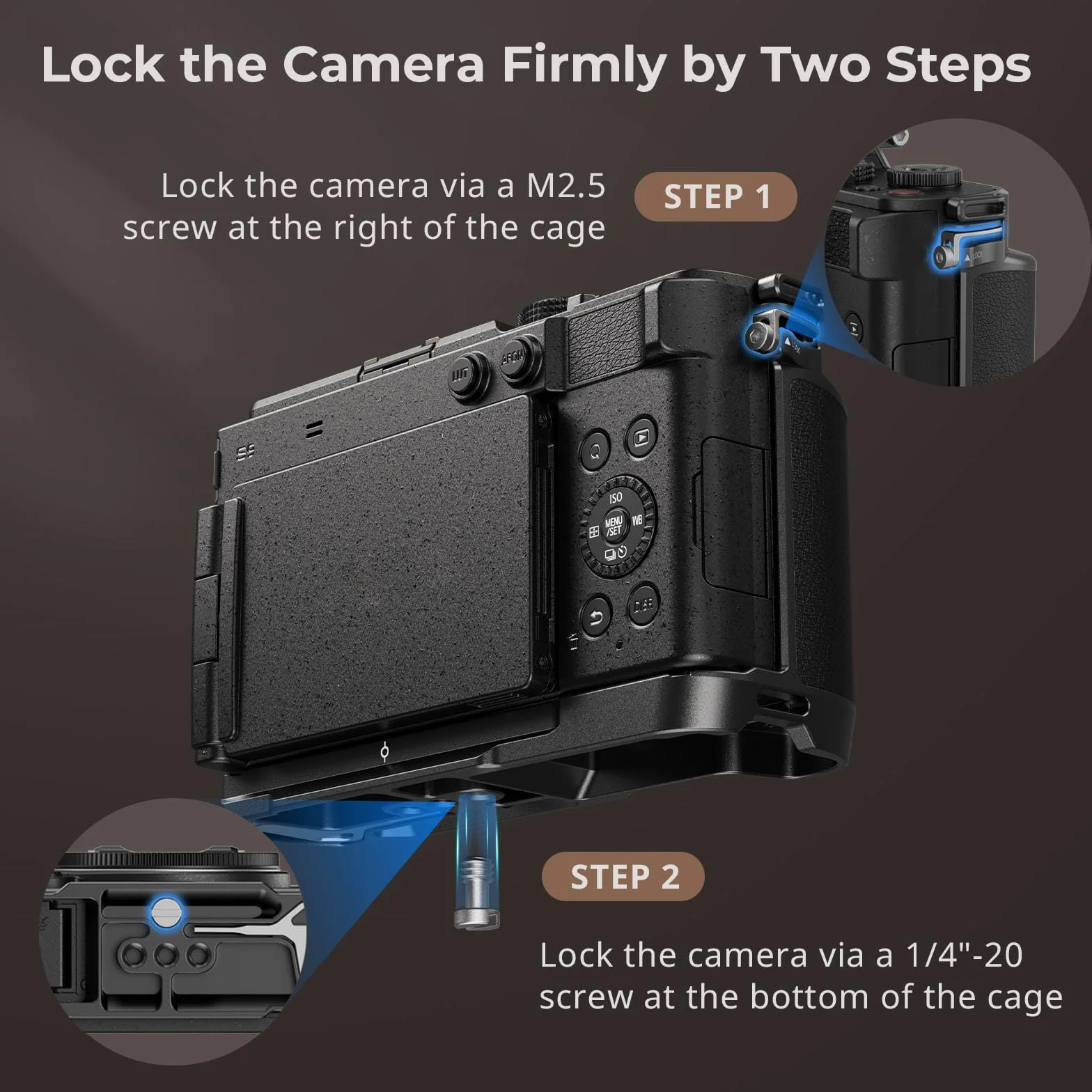SMALLRIG Cage dla Panasonic LUMIX S9, Pełna Klatka ze Stopu Aluminium, z Płytką Szybkiego Montażu dla Arca-Swiss i Mocowaniem na Zimną Stopkę do Mikrofonu i Oświetlenia, z Otworami Gwintowanymi - 4515