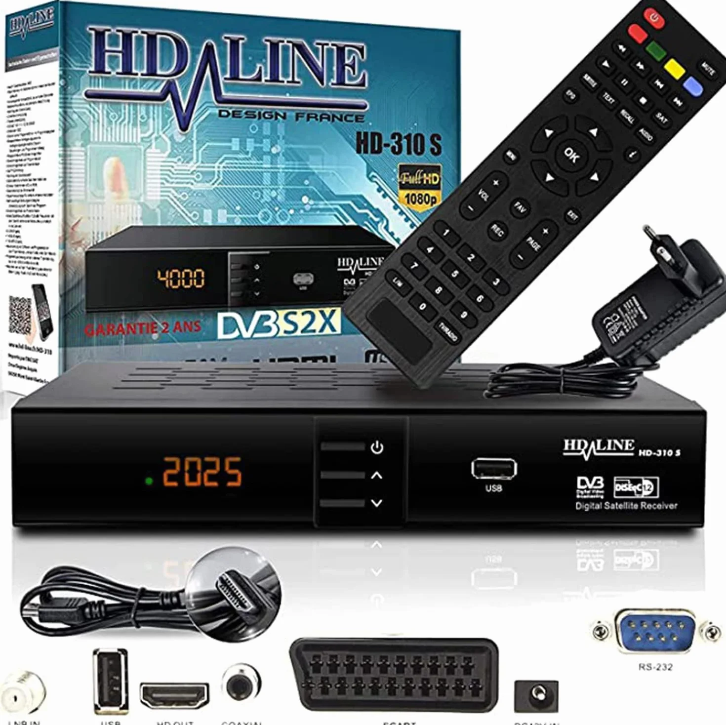 Hd-line 310 odbiornik satelitarnych Full HD cyfrowy DVBS-S2 do HDTV TV HDMI