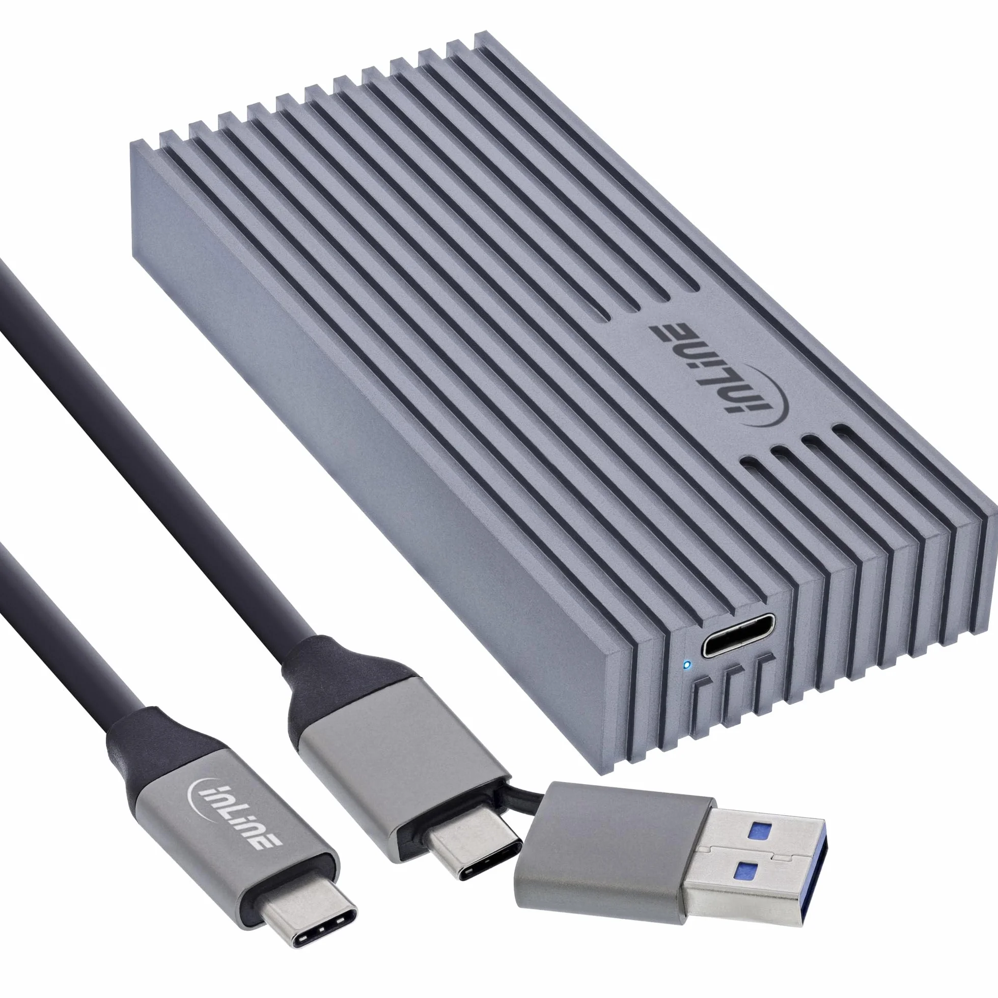 InLine Obudowa USB4 M.2 SSD, USB-C do M.2 NVMe, aluminium, do 40 Gb/s, kompatybilny z Thunderbolt 3/4, w zestawie zestaw akcesoriów, 00031J