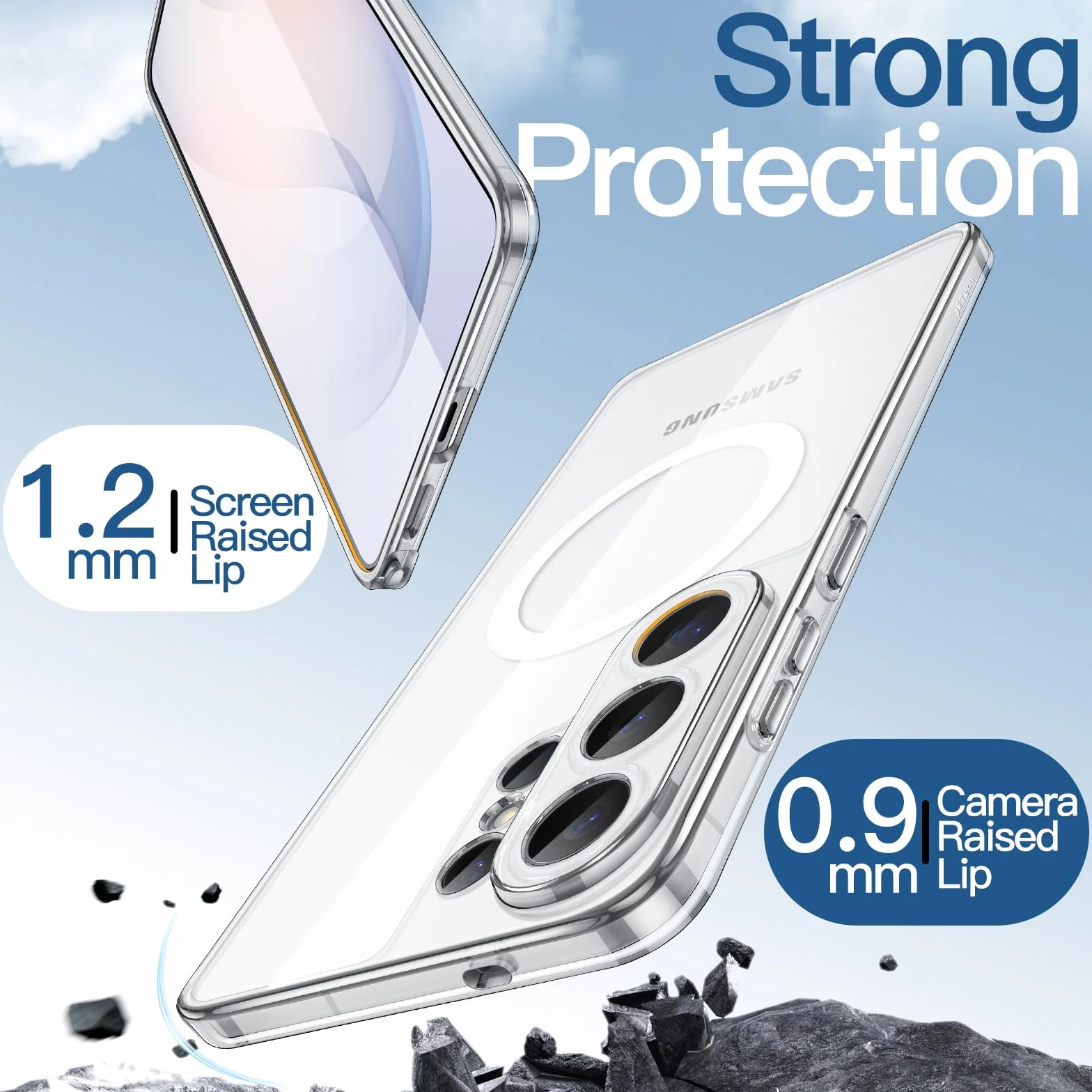JETech Magnetyczne Etui Samsung Galaxy S26 Ultra MagSafe Pełna Ochrona Obudowa Odporna na Wstrząsy Przezroczyste