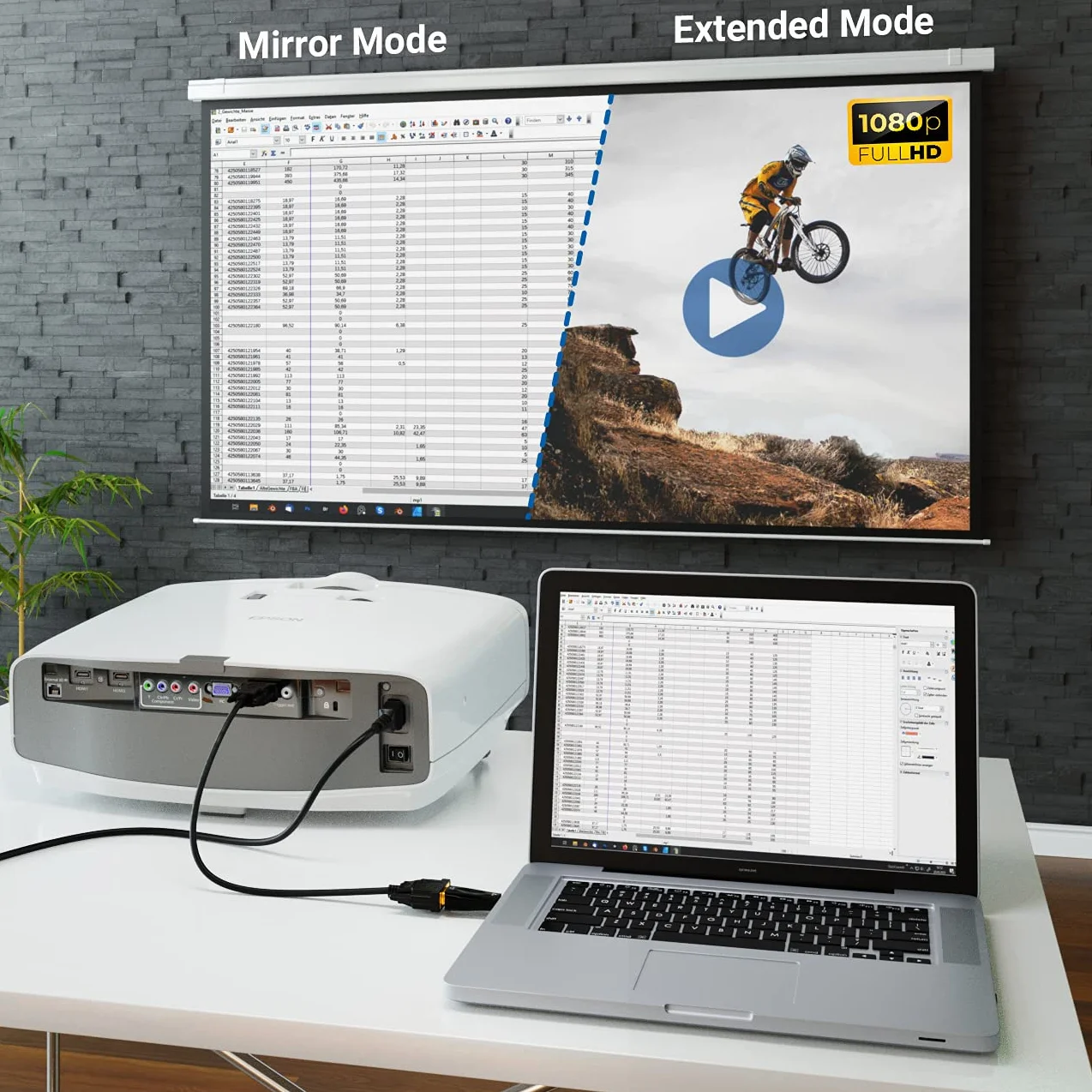 deleyCON Kabel Przejściowy z HDMI na VGA - Kabel Przejściowy z Wtyczki HDMI na Gniazdo VGA Pozłacane Styki do Podłączenia Telewizora Projektora Komputera Laptopa Notebooka