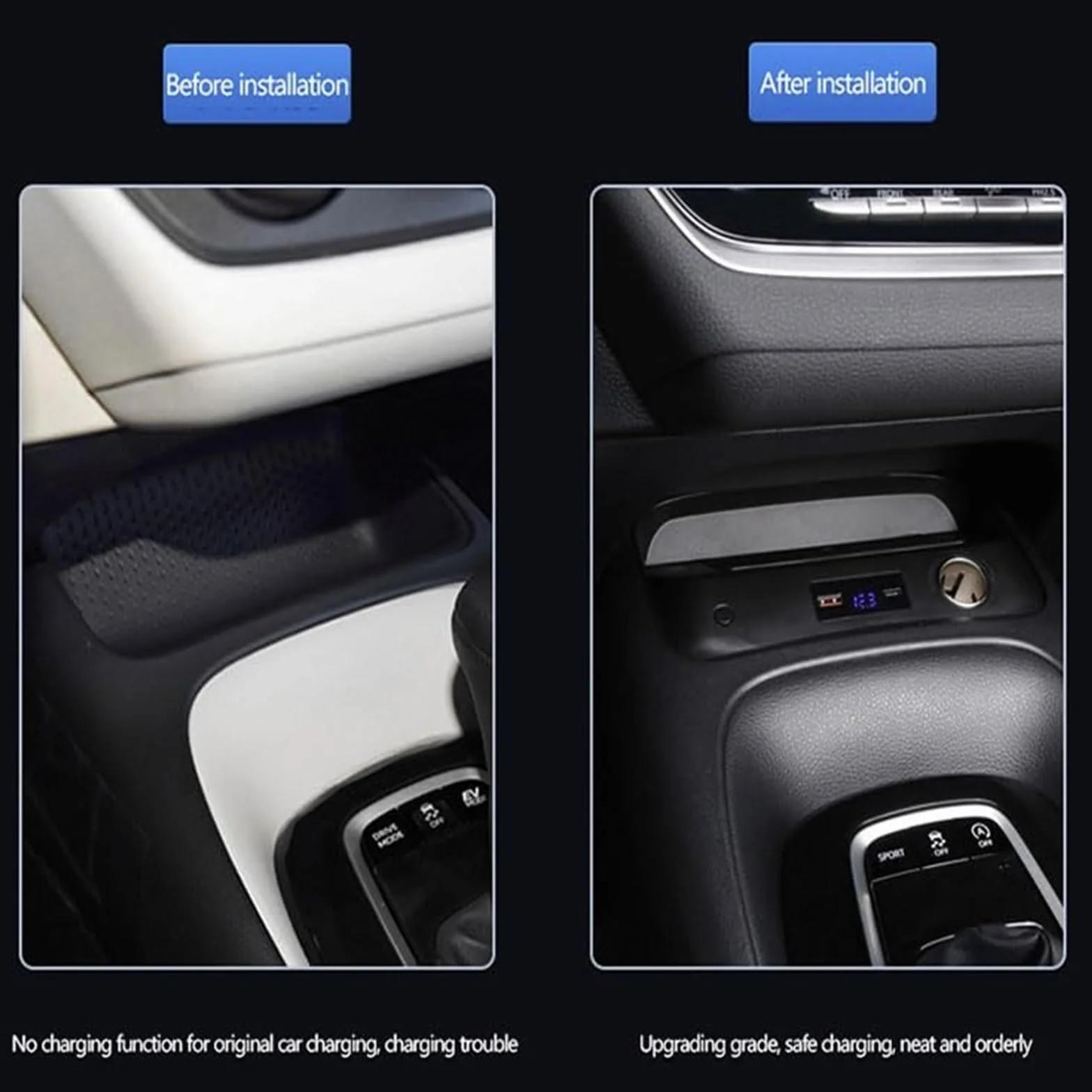 Ładowarka samochodowa bezprzewodowa Being Up, do Toyoty, do Corolli, 2019-2021 Panel ładowarki samochodowej QI Wireless Pad do ładowania telefonu 15 W Wszystkie telefony zgodne z Qi Bezprzewod
