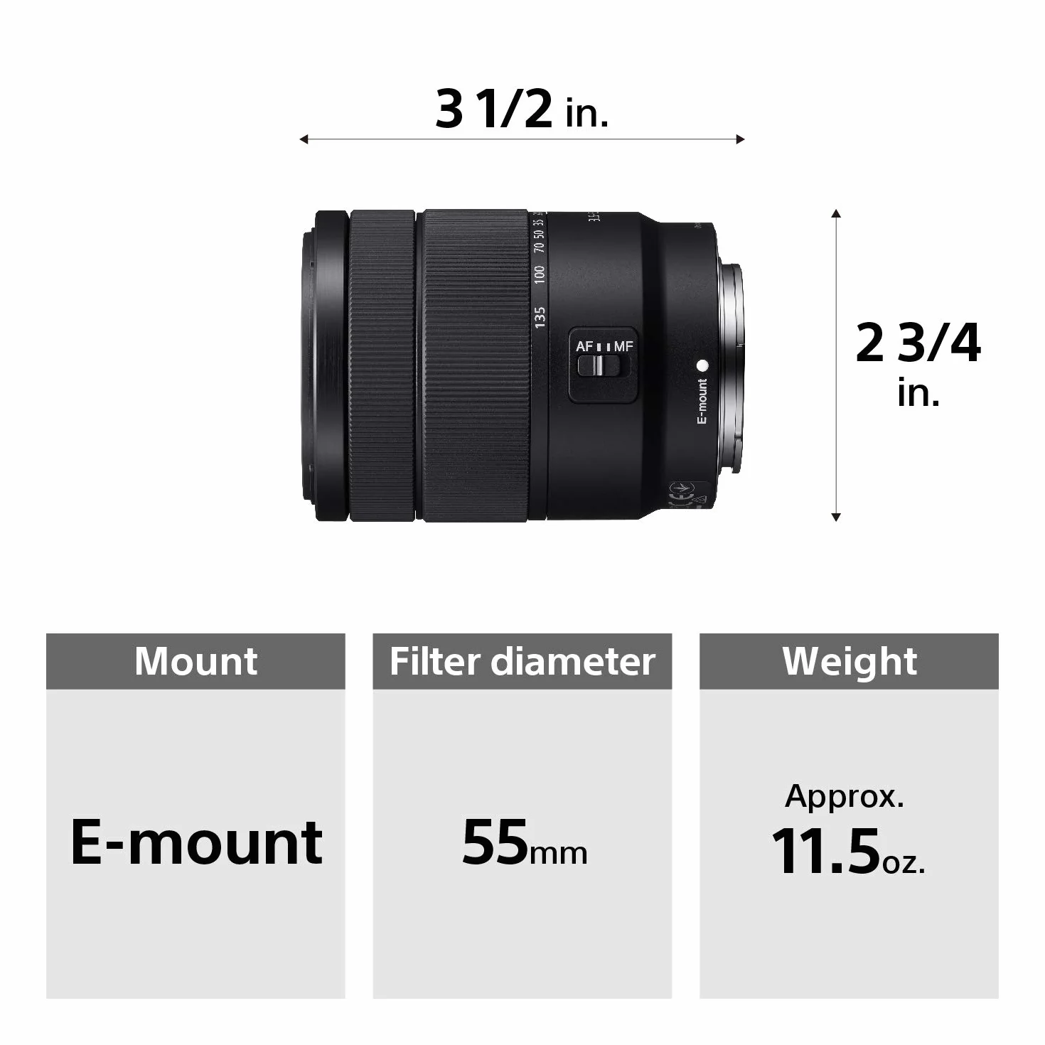 Sony 18-135 mm F3.5-5.6 OSS APS-C E-Mount Zoomobjektiv