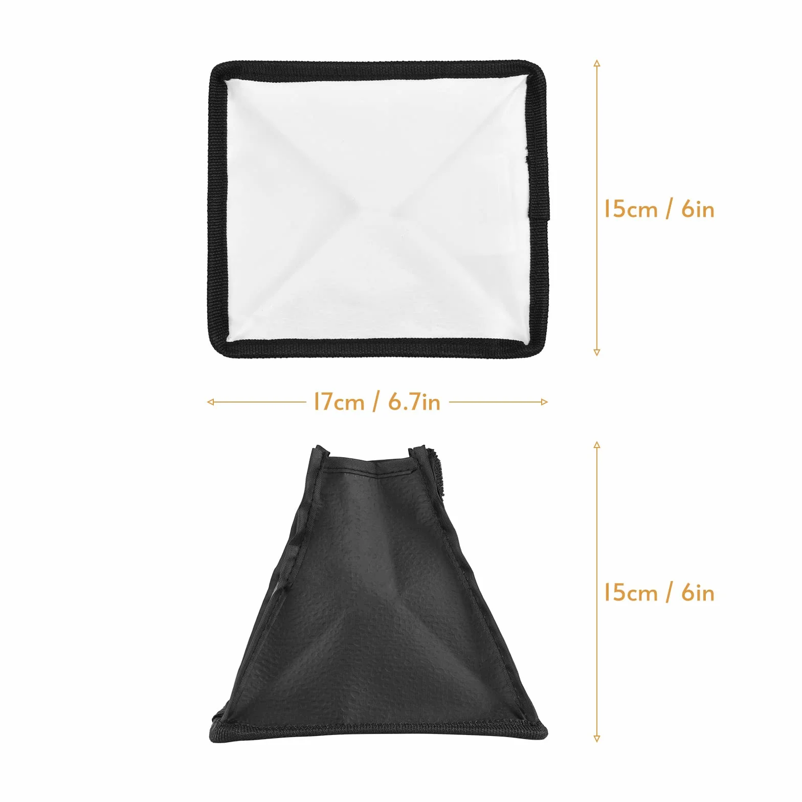FAJIA 17 x 15 cm / 6,7 x 6 cali mini uniwersalna kamera błyskowa Softbox Speedlite składany dyfuzor z wymienną torbą do przenoszenia do kamery błyskowej