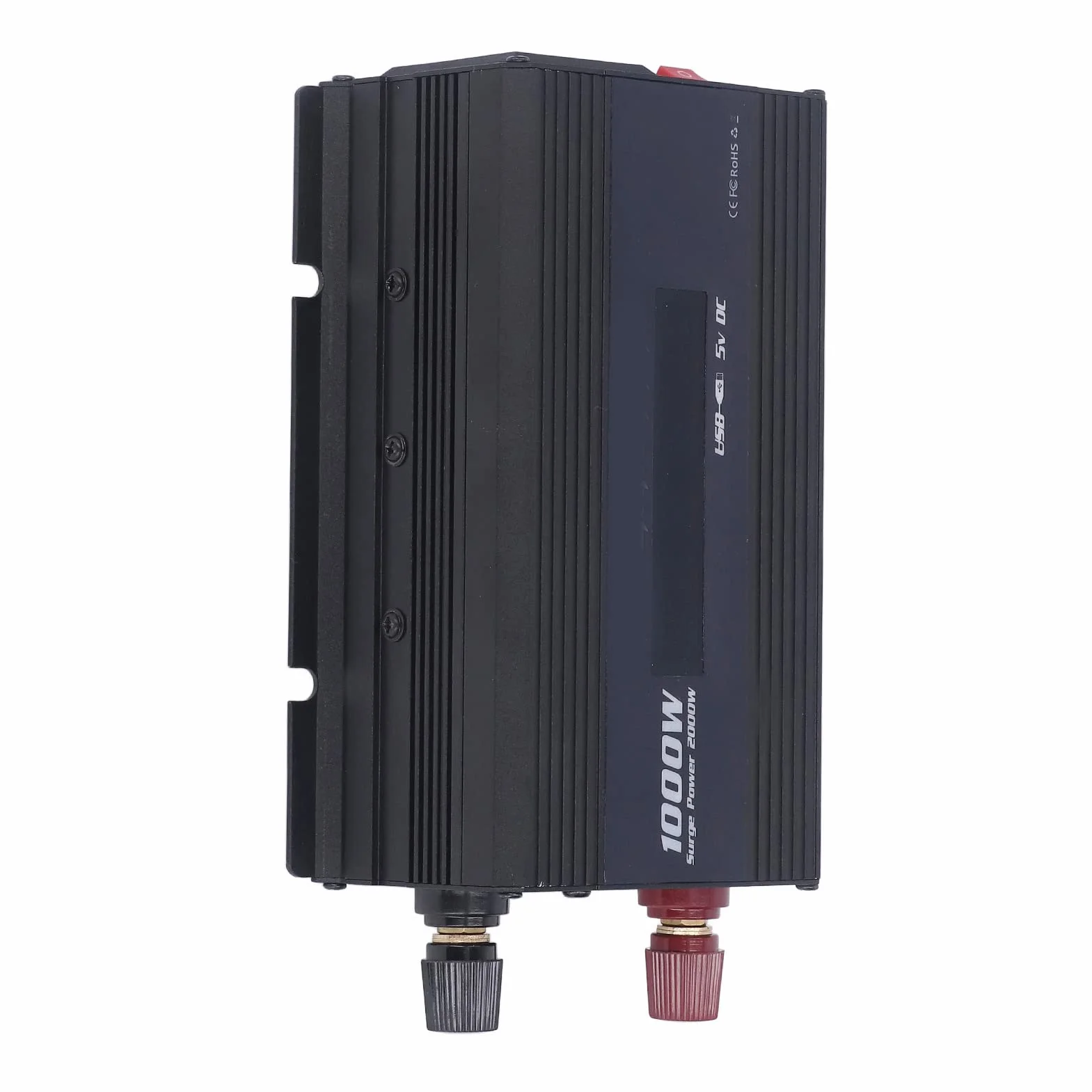 Ausla Przetwornica Samochodowa, Konwerter Prądu Stałego na Prąd Przemienny ze Stopu Aluminium 1000 W z Wyświetlaczem LED USB 5 V 2 A Wielokrotna Ochrona dla Samochodów Wycieczki Drogowe Kemping