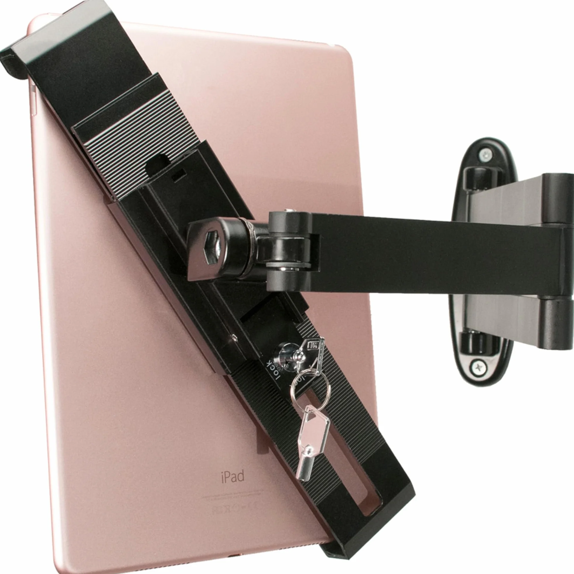 Bezpieczny uchwyt ścienny – CTA uchwyt na tablet z ramieniem przegubowym z obrotem o 360 stopni do iPada 10. generacji 27.7 cm - iPad 7., 8., 9. generacji, 25.9 cm, iPad Pro 32.8 cm i 17.8-33.0 cm,