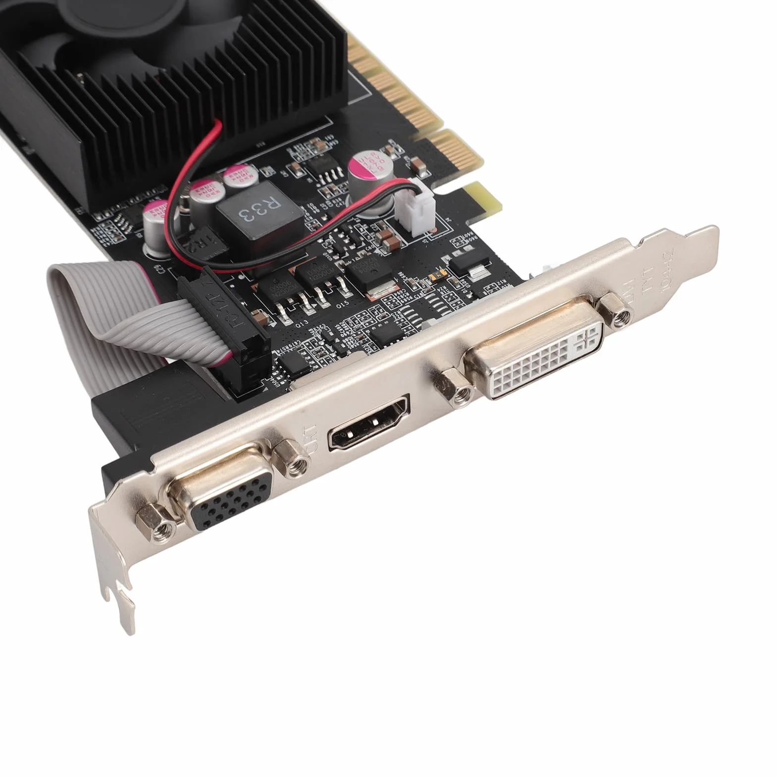 Karta Graficzna PCIe 2.0 16X, GT730 4GB GDDR3-karta Graficzna PCIe z Wentylatorem Chłodzącym, rdzeń Wysokiej Częstotliwości, Idealna do Systemów Windows 10 11 i Linux