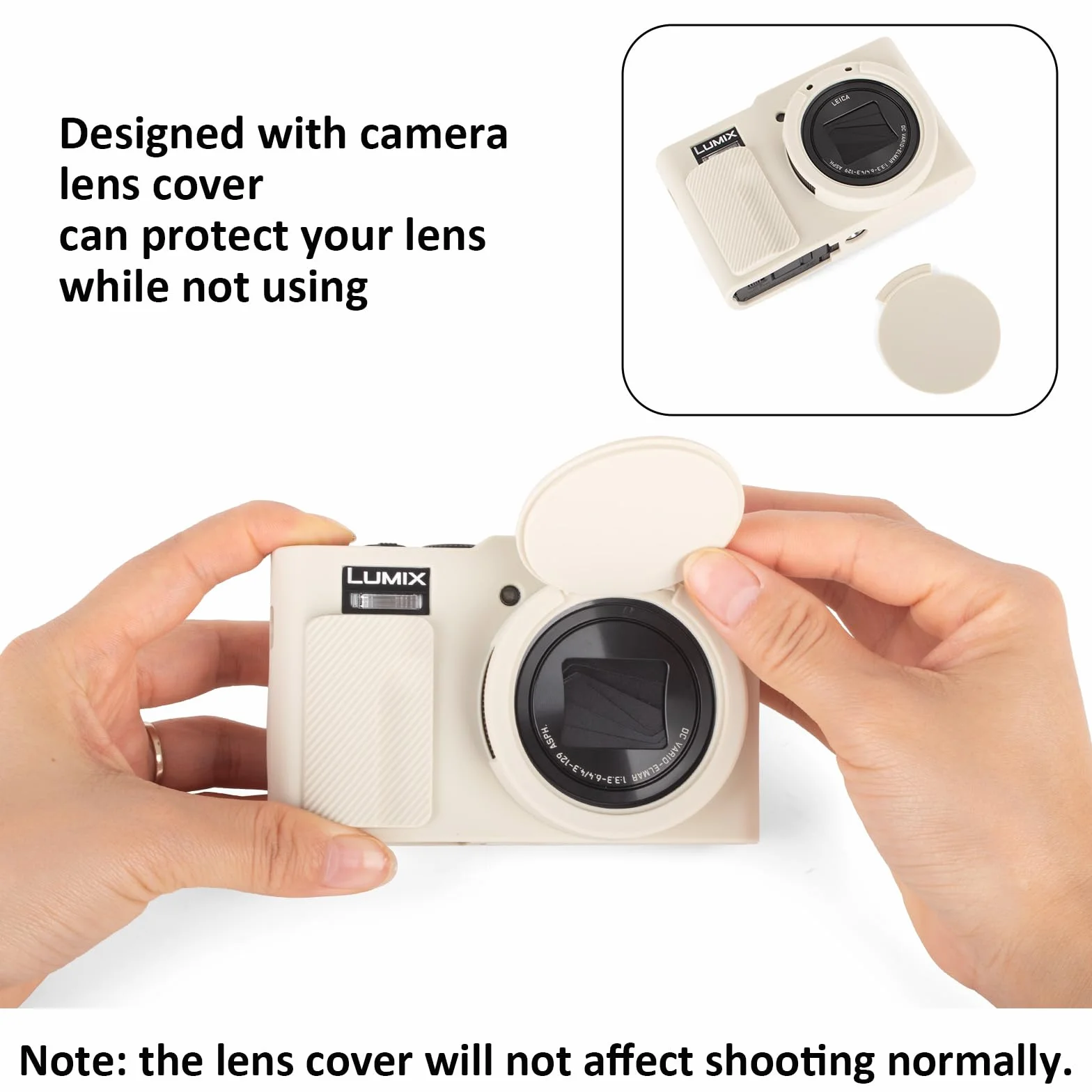 MUZIRI KINOKOO Silikonowe etui kompatybilne z aparatem cyfrowym Panasonic Lumix DC-ZS99 - miękka guma DC-ZS99 pokrowiec ochronny ze zdejmowaną osłoną obiektywu - antypoślizgowe i odporne na