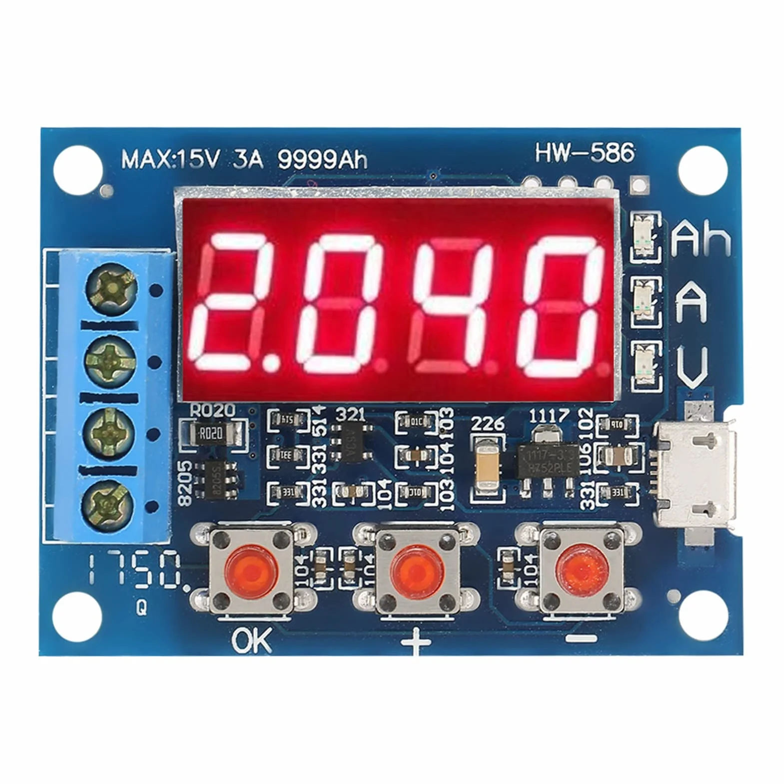 1.2 12V Li Ion, Lithium Capacity Meter Zb2L3 Acid Battery Capacity Meter Discharge Tester Analyzer