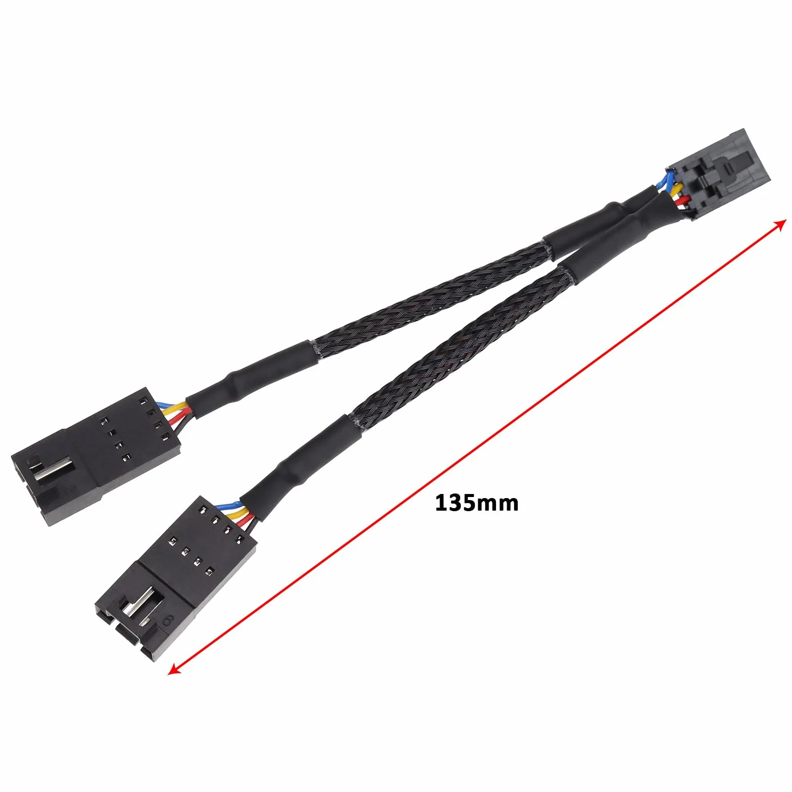 EMSea Kabel adaptera rozdzielacza wentylatora 4P żeński na podwójny 4P męski kabel koncentratora wentylatora kompatybilny z Corsair Lighting Node Pro Commander Pro Core do standardowego ARGB 3-pinowy