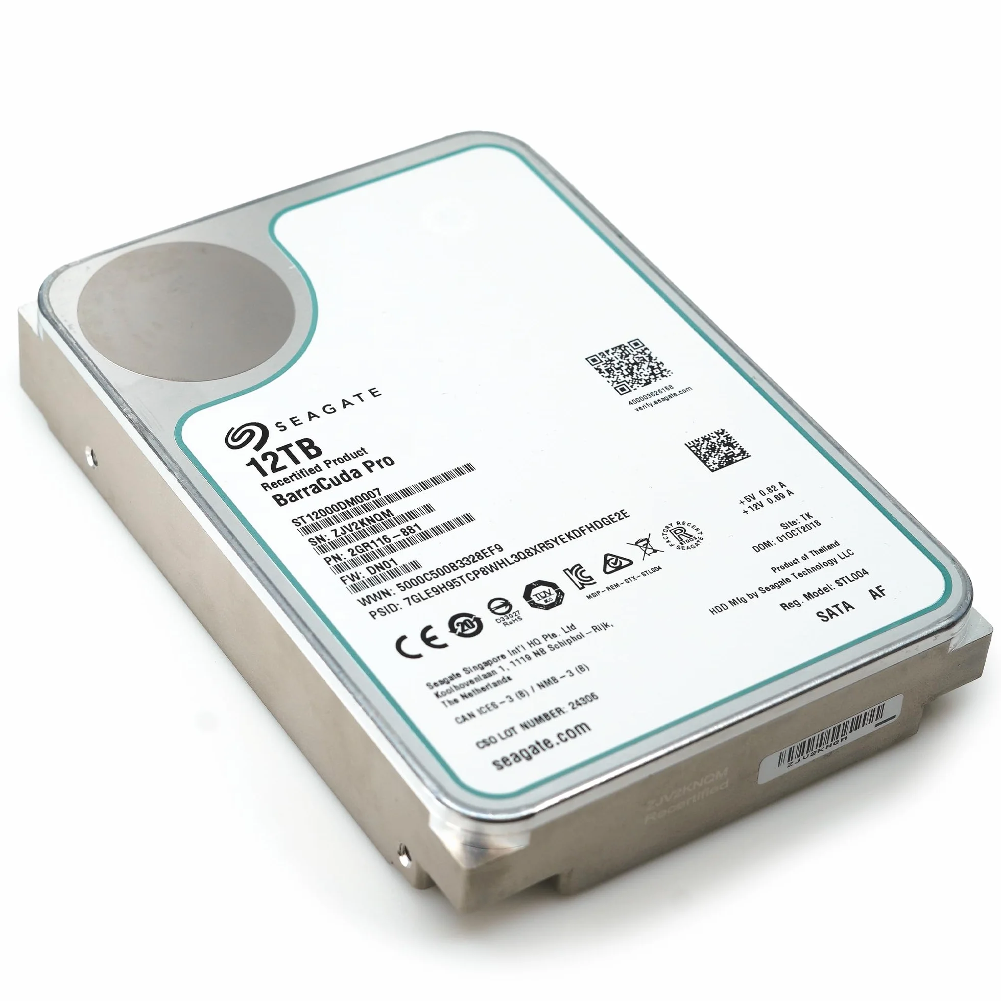 Seagate 12TB ST12000DM0007 BarraCuda Pro 8.9 cm 7200 obr./min wewnętrzny dysk twardy (odnowiony)