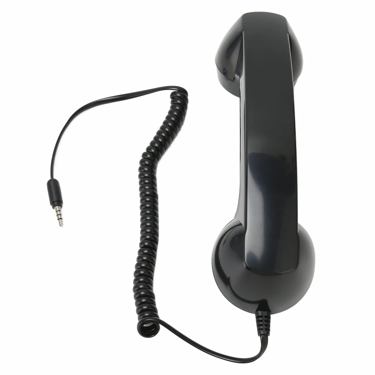 Słuchawka Telefoniczna w Stylu Retro, Ręczny Odbiornik Telefonu Komórkowego Odporny na Promieniowanie, Czysty Dźwięk z Mikrofonem do Smartfonów (Czarny)