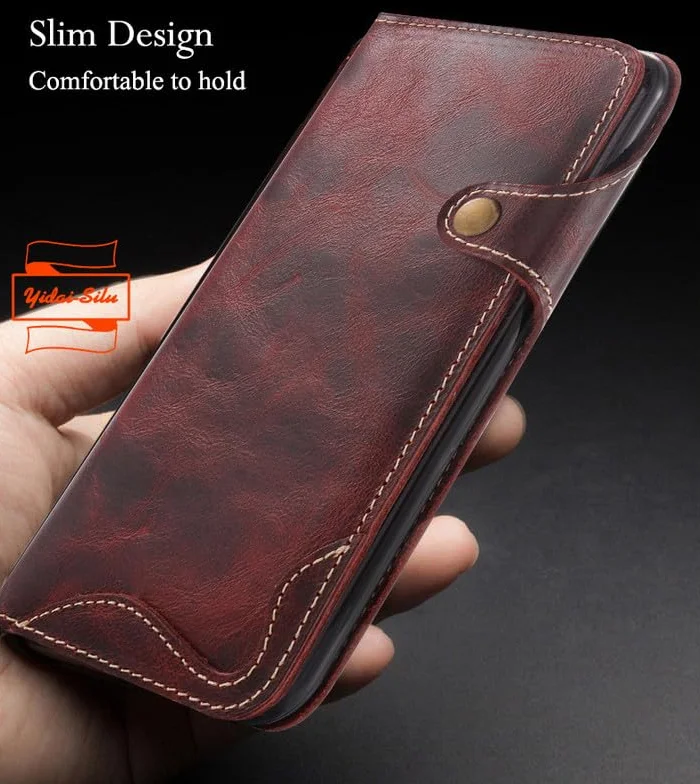 Etui z klapką na telefon Samsung Galaxy S24 Ultra z prawdziwej skóry, zapięcie na magnes, pierścień na haczyk, portfel, portfel, etui na telefon komórkowy, portmonetka do Samsung Galaxy S24