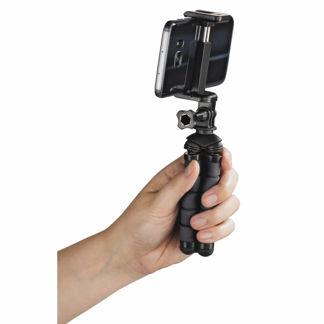 Hama statyw do smartfonów i kamer GoPro (mini, elastyczne nogi, do zdjęć, filmów, kompaktowy, tripod, regulowany) czarny