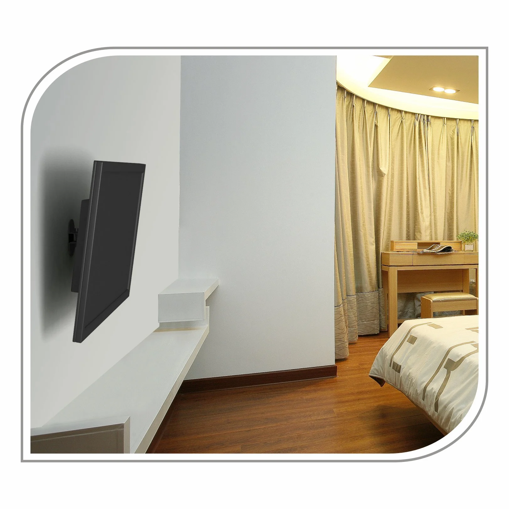 PureMounts® UchwytTV, Vesa 100x100, odległość od ściany: 7,5 cm, nośność 25 kg, wychylny 3°/-12°, obrotowy 25°/-25°, czarny