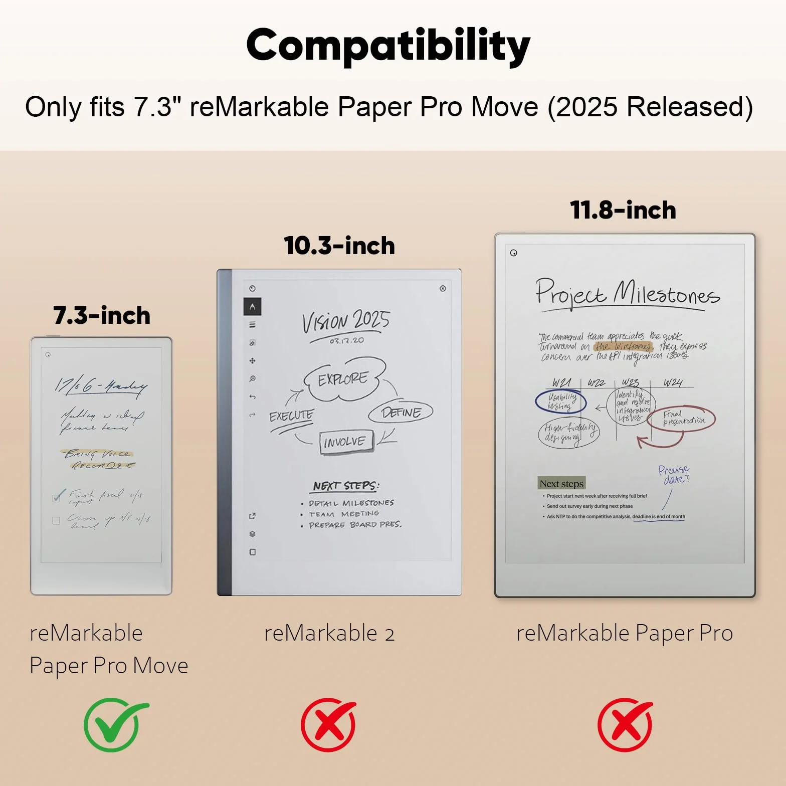 Fintie Etui do Remarkable Paper Pro Move 7,3" 2025 z uchwytem na długopis, materiał PU, czarne