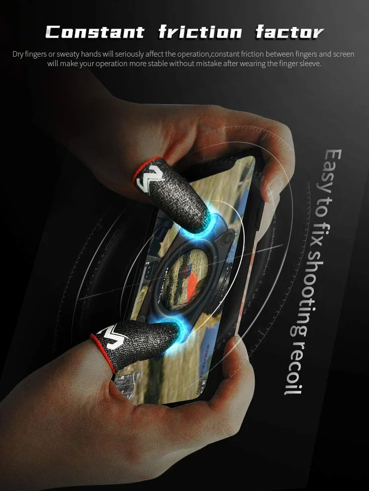 Finger Sleeve zestaw 8 rękawiczek do gier, antypotowe, jedwabiste, idealne dopasowanie do kciuka i palców, działają na wszystkich urządzeniach mobilnych