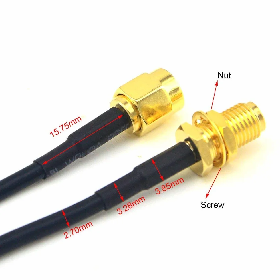GTIWUNG 10 m kabel przedłużający do anteny WLAN, kabel antenowy SMA męski do żeńskiego, kabel antenowy Wi-Fi, wtyczka SMA i pałeczki