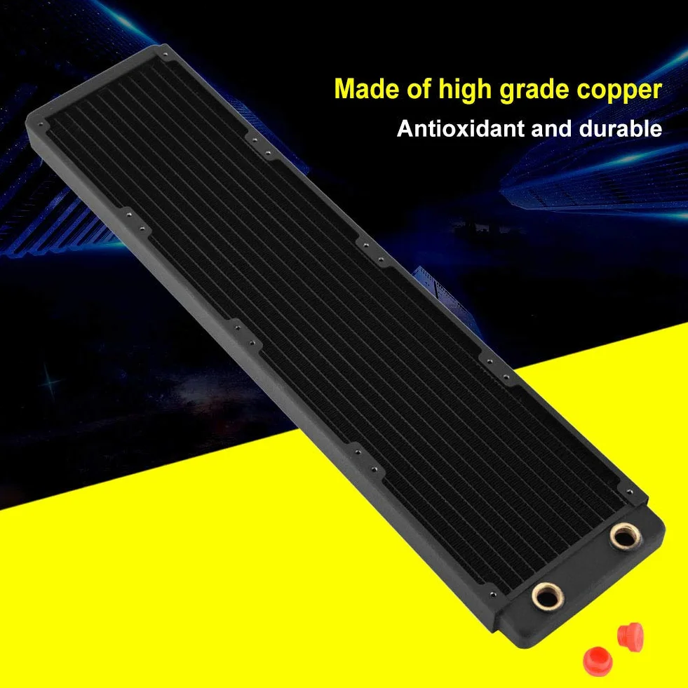 Miedziany grzejnik 480 mm, gwint G1/4, miedziany, chłodzenie wodą, chłodzenie wodą, wymiennik ciepła do PC, chłodzenie wodą (480 mm)