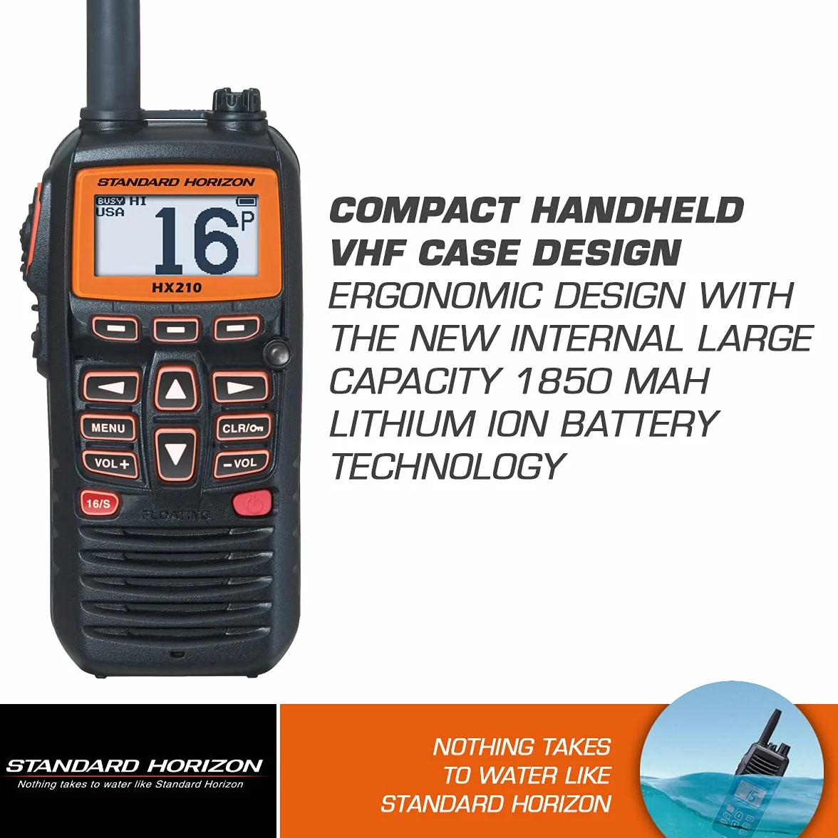 Standard Horizon HX210 Ręczne radio VHF, czarne