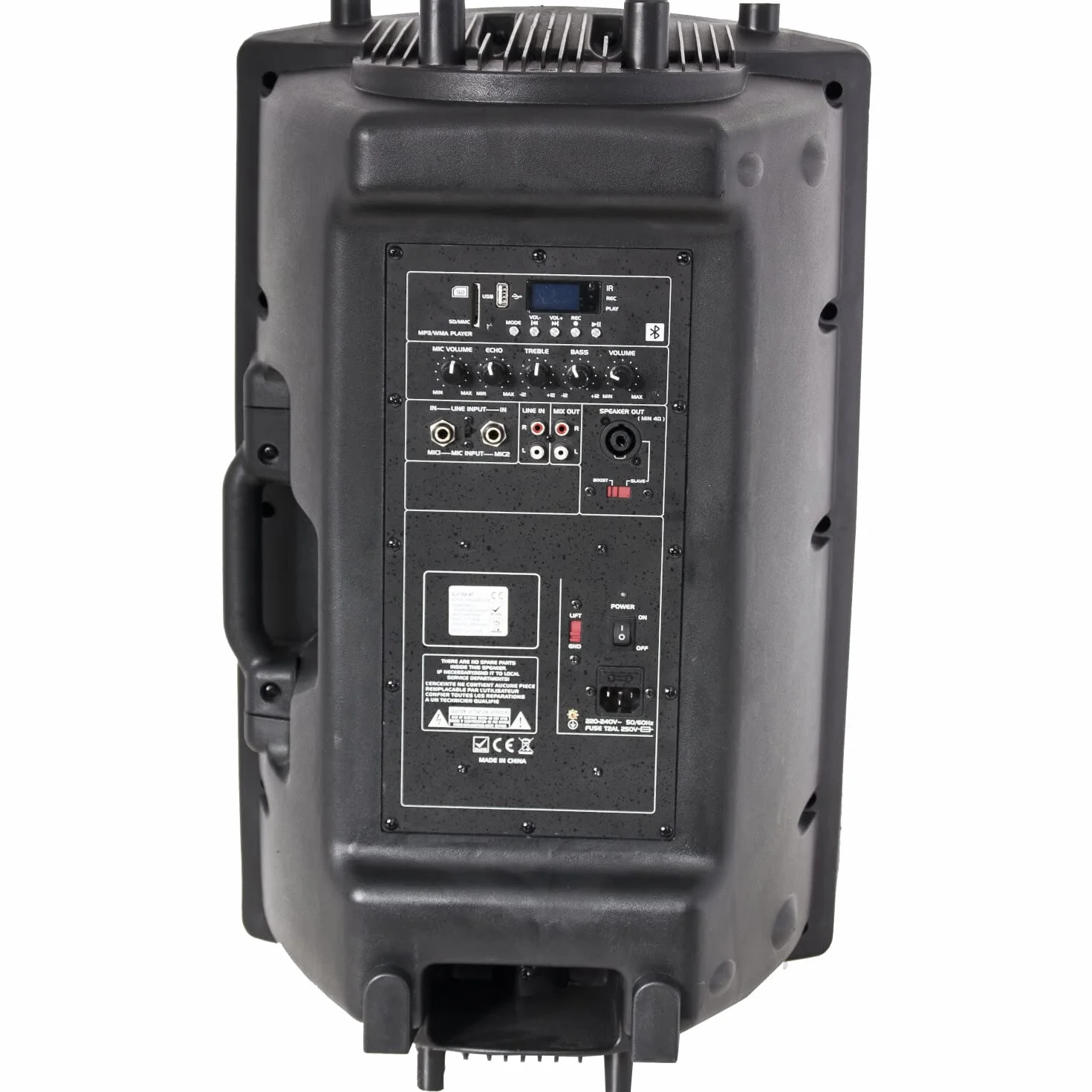 Ibiza - SLK8A-BT - Aktywny głośnik PLUG & PLAY 8"/20cm, 300W ze zintegrowanym wzmacniaczem - Bluetooth, USB, SD i AUX - Czarny