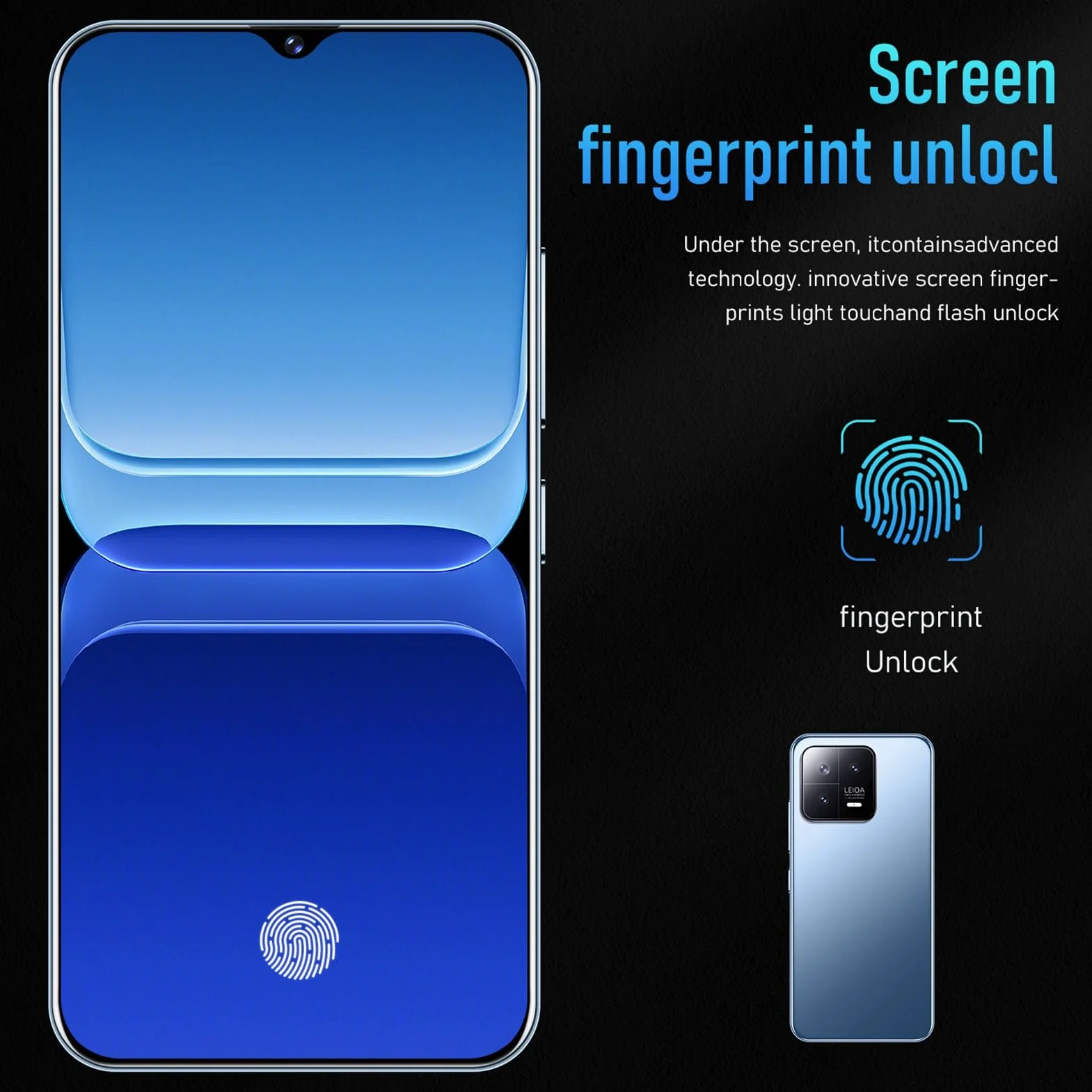 Odblokowane Telefony Komórkowe 4G, Smartfon Dual Sim 8G I 128 GB, Telefon Z Odblokowaniem Twarzą, Smartfon M13pro Z Ekranem O Przekątnej 6, 53 Cala dla Systemu Android 12(UE)