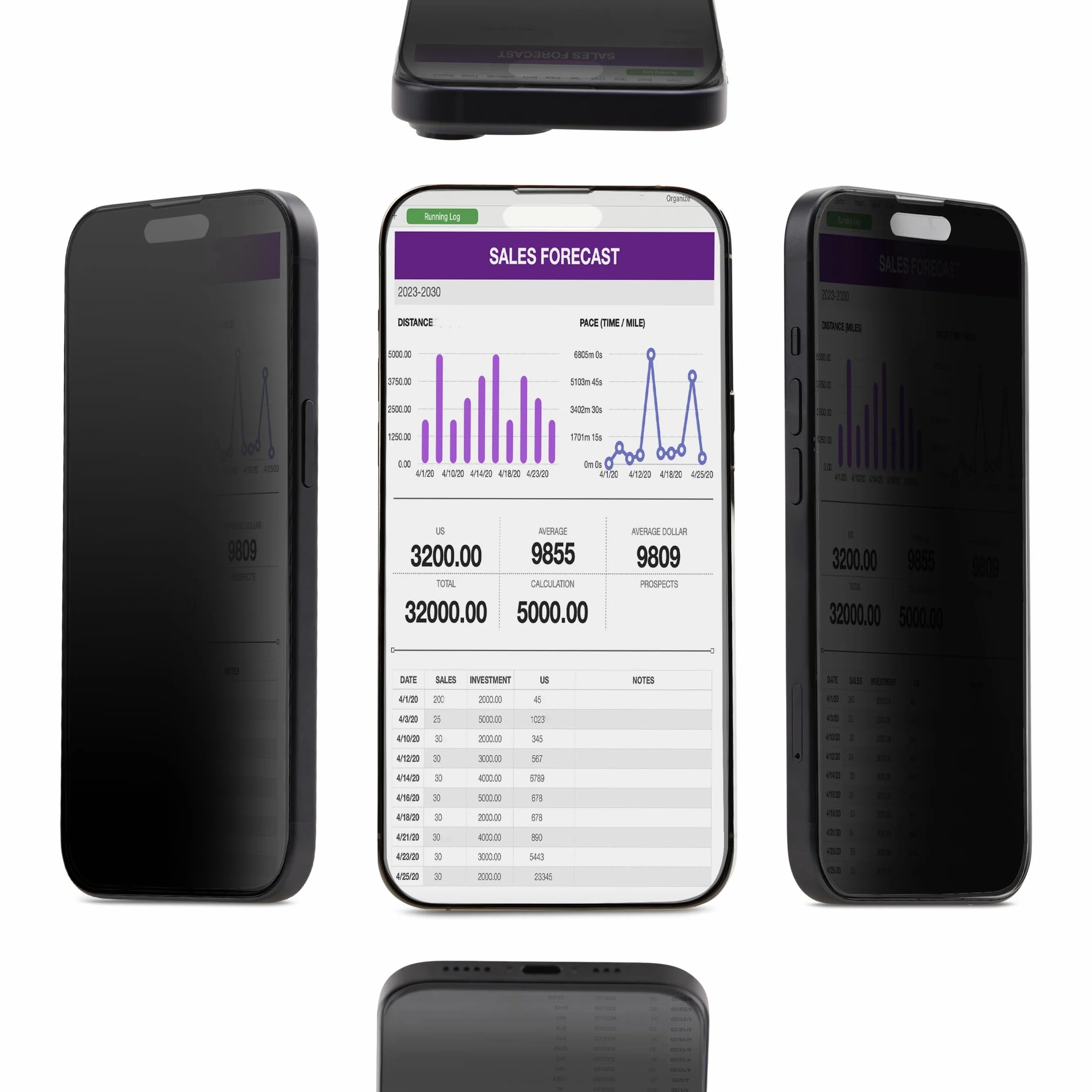 StarTech.com 4-kierunkowy ekran prywatności do iPhone'a 15, portret/krajobraz, obsługa dotykowa, widok +/- 30 stopni, filtr ze szkła hartowanego, czarny