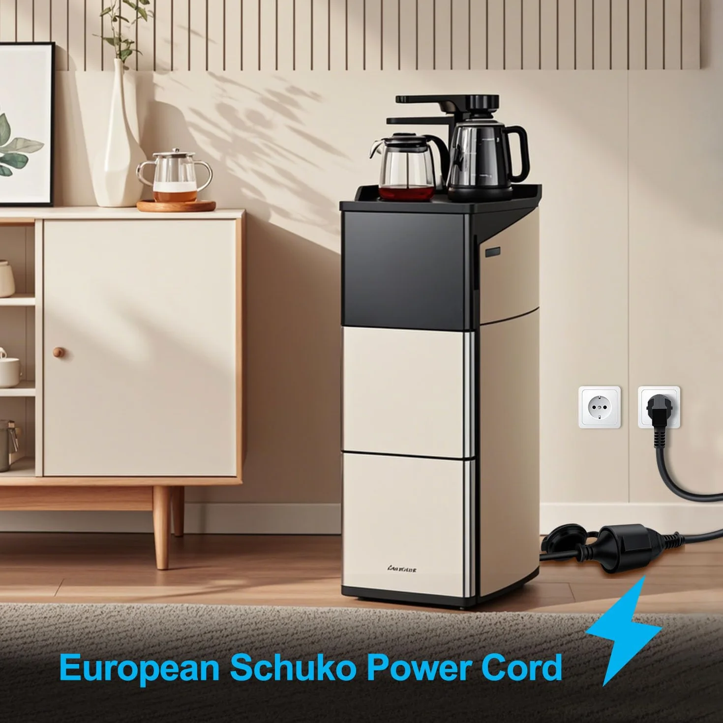 Przedłużacz Schuko 16A 250V 90° IP44 Czarny 0,3 m