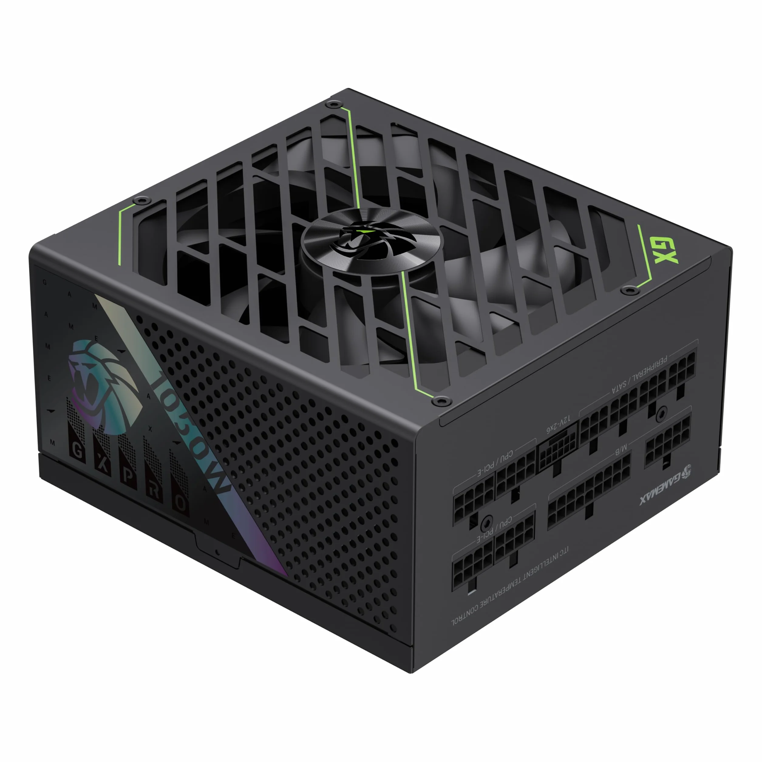 GAMEMAX GXPRO 1050G Zasilacz PC 1050W, W pełni modułowy, Zgodny z ATX 3.1 i PCIe 5.1, 80 Plus Platinum, Dołączony kabel 12V-2×6, Kondensatory japońskie 105°C, Gwarancja 10 lat