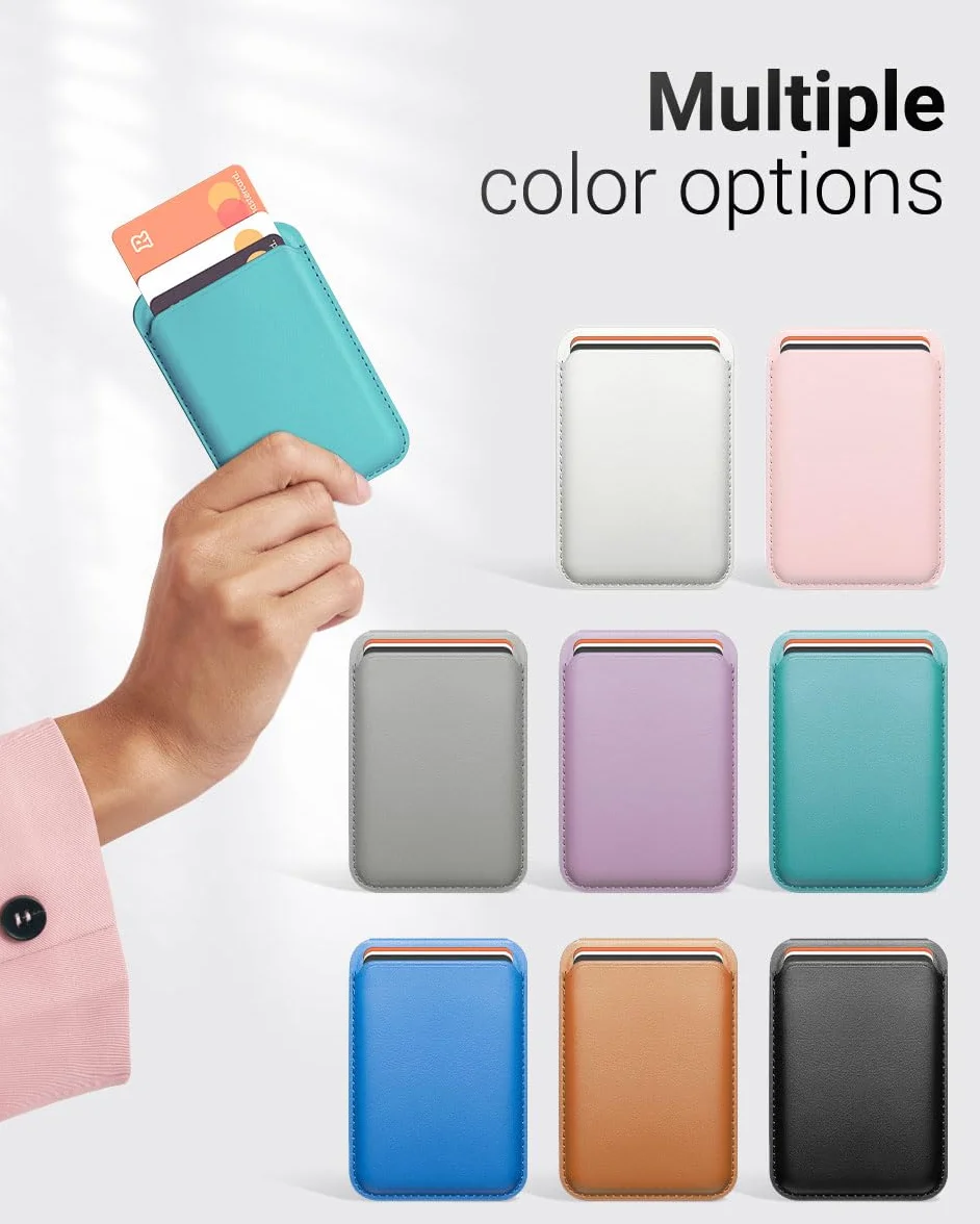 OCASE Portfel magnetyczny MagSafe do iPhone 16/15/14/13/12, etui na karty ze skóry