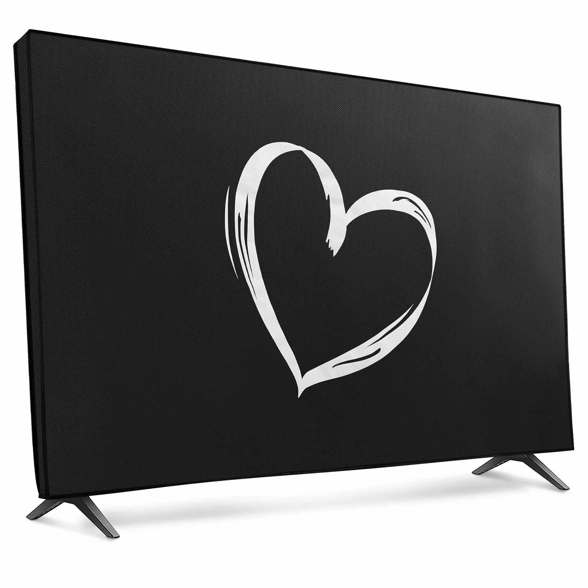 kwmobile Ochrona kompatybilna z telewizorem 49-50" - Pokrowiec ochronny na ekran PC i telewizor w pomieszczeniach - Pokrowiec ochronny chroniący przed kurzem - biały/czarny