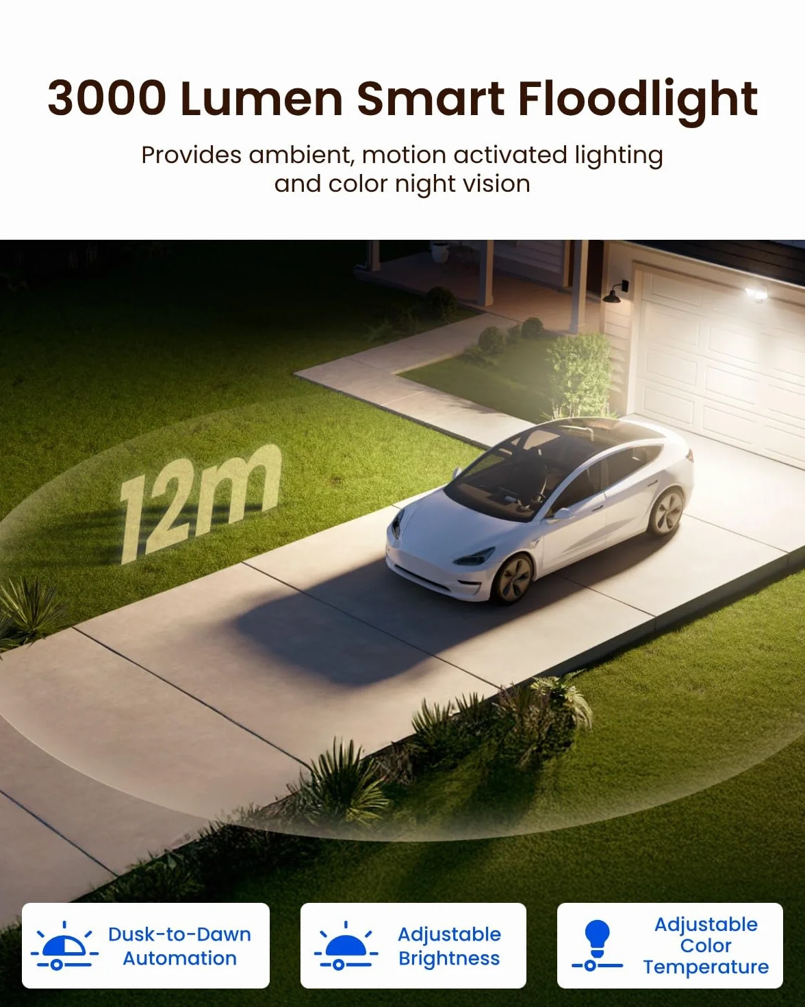 Reolink TrackFlex Floodlight WiFi 4K z podwójnym obiektywem, 360°PTZ, 6-krotny hybrydowy zoom, 3000 lumenów, inteligentne wykrywanie, lokalne wyszukiwanie wideo z wykorzystaniem sztucznej inteligencji