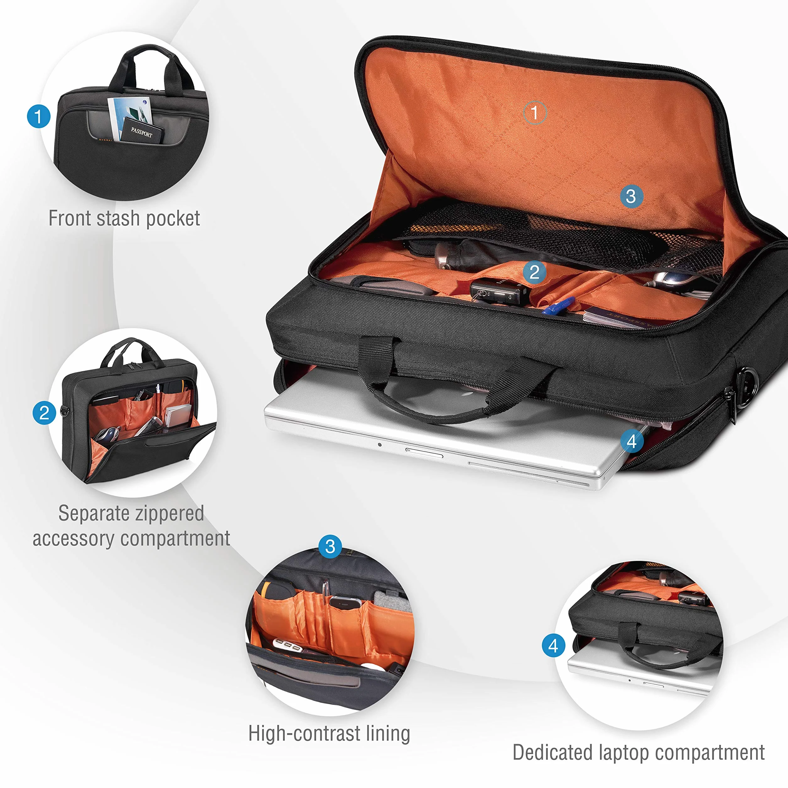 Everki 95314 Advance - Torba na laptopa - Aktówka mieści do 18,4 cala