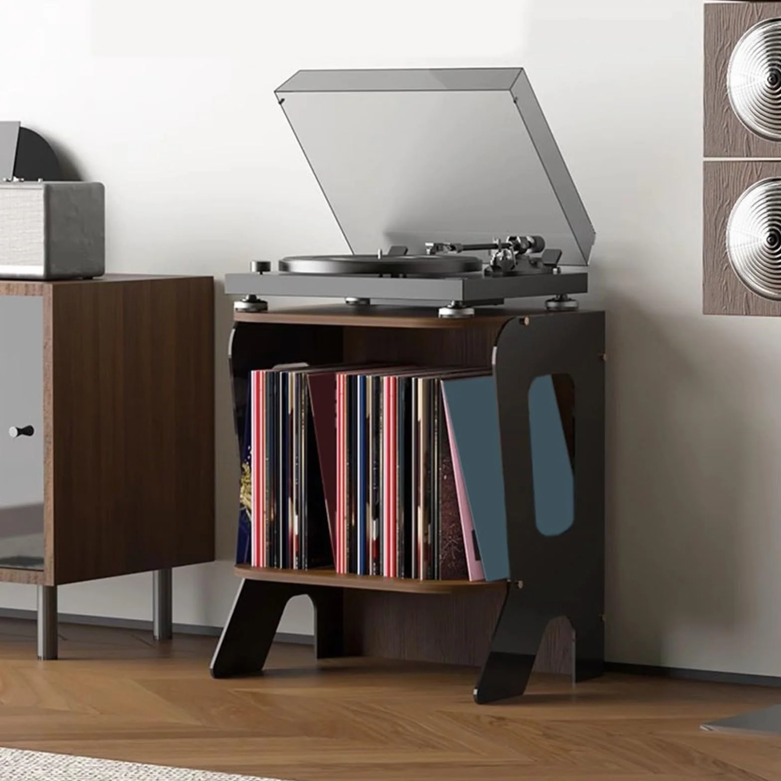 przechowywanie nagrań Uchwyt na płytę winylową Drewniane albumy stojące podłodze centrum rozrywki
