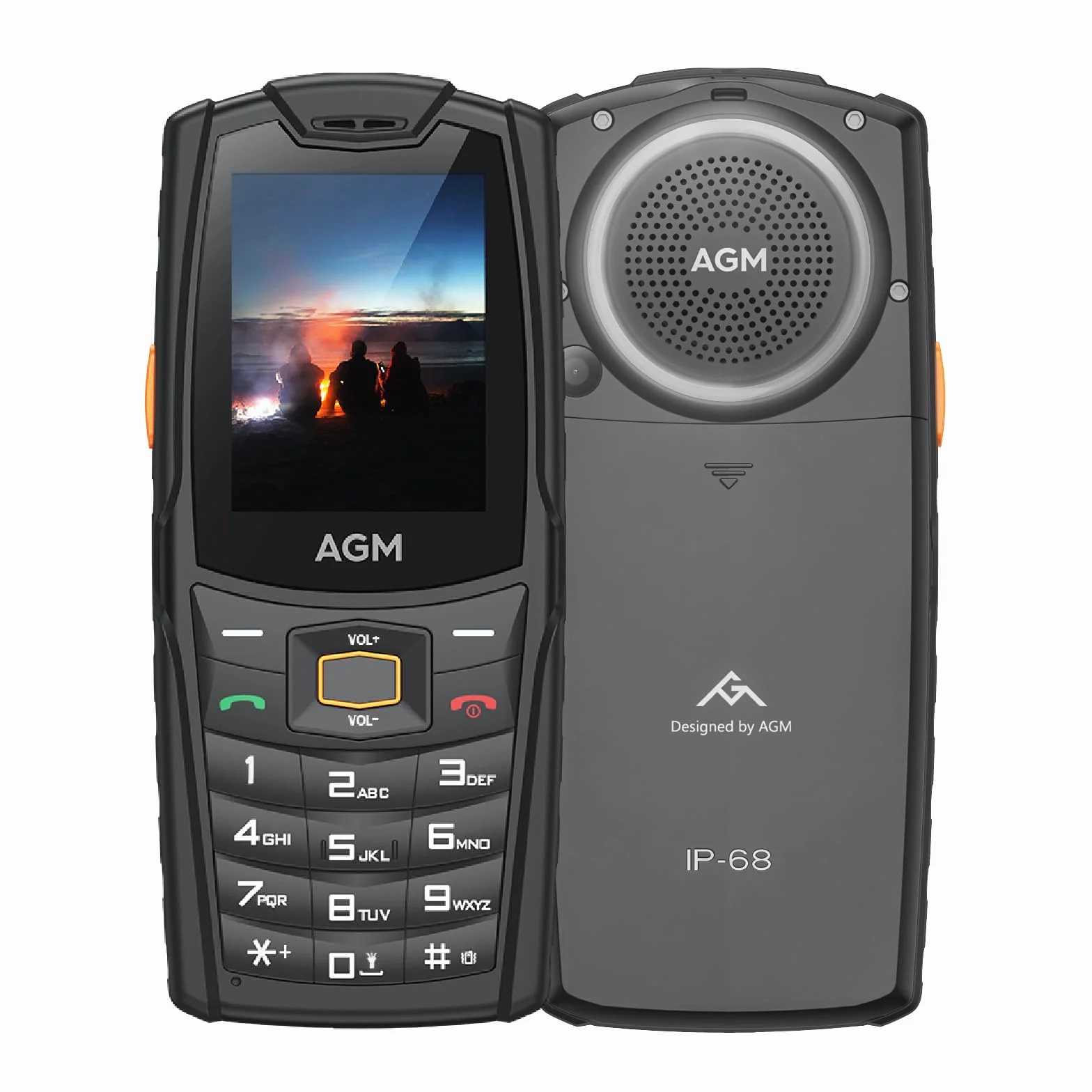 AGM Wytrzymały telefon komórkowy M6, podwójna karta SIM 4G LTE, duże klawisze i czcionka, głośnik 109 DB, rozszerzenie pamięci przez kartę TF do 128 GB, wodoodporny i odporny na upadki (IP68).