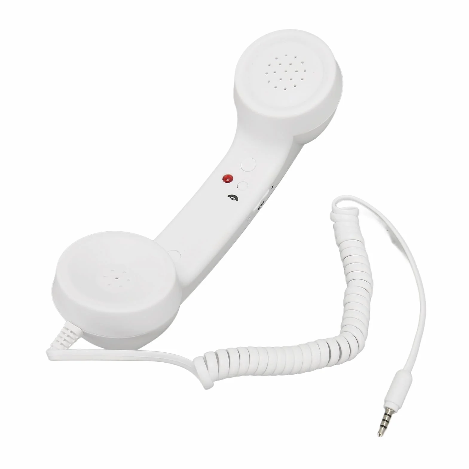 Słuchawka Telefoniczna Retro 3,5 Mm, Odporny na Promieniowanie Przewodowy Odbiornik Telefonu Komórkowego Mikrofon do Wszystkich Smartfonów i Komputerów z Gniazdem 3,5 Mm (WHITE)