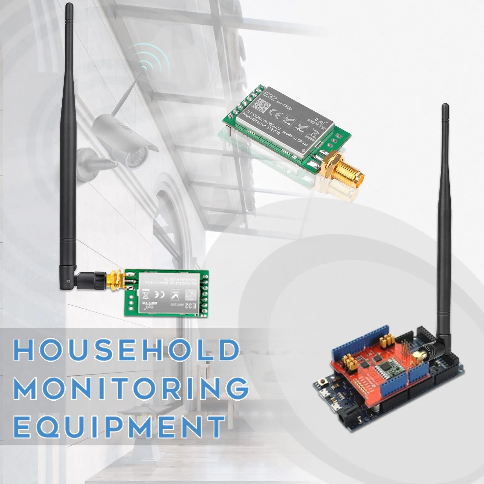 Eightwood Antena 868 MHz RP-SMA Omni Directional 868 dedykowana antena częstotliwościowa uchylna i wychylna, 2 szt. do Homematic CCU3, CCU2, Raspberry Pi HM, MOD, RPI, PCB, zestaw do montażu Fibaro
