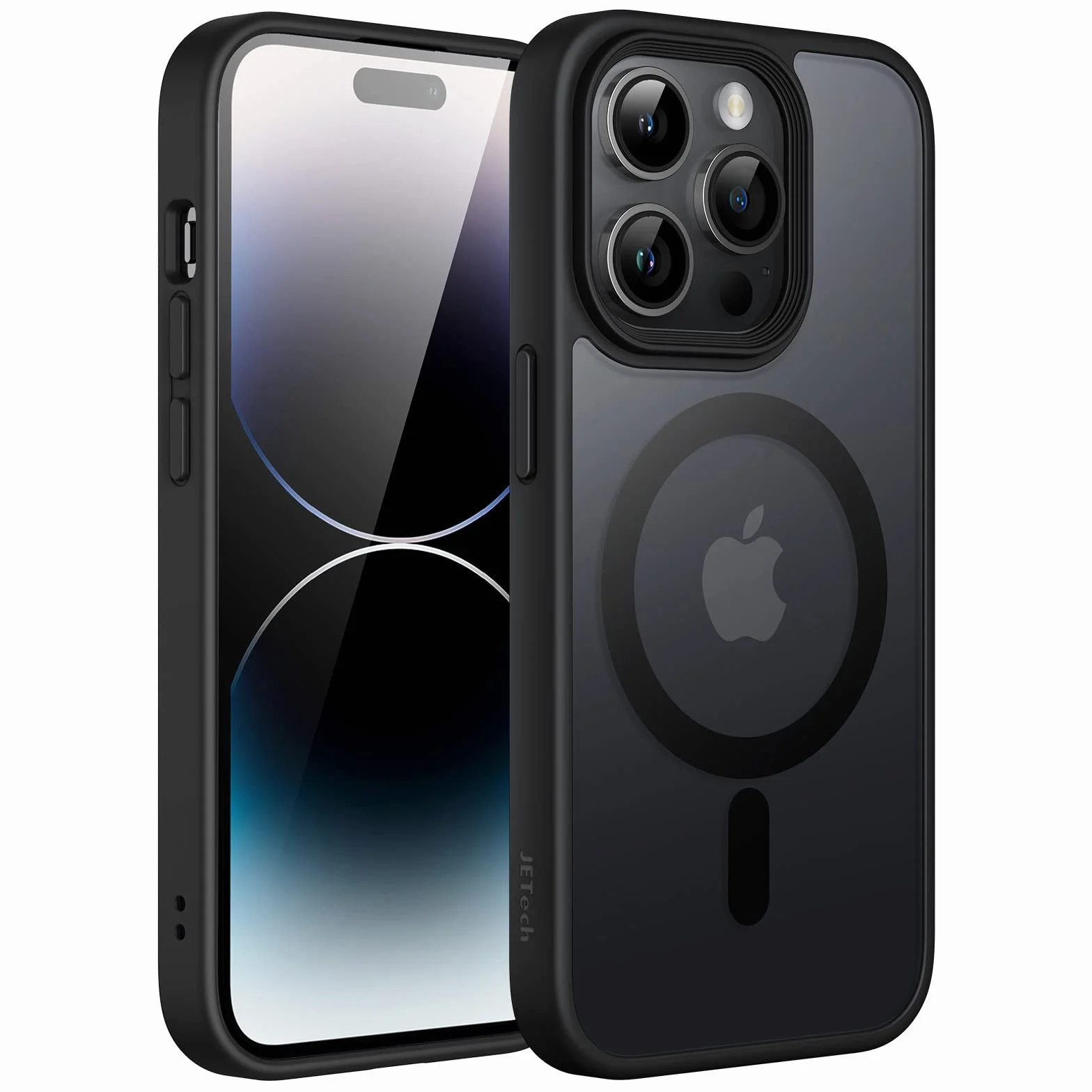 JETech Magnetyczna Etui iPhone 14 Pro Max 6,7 Cala MagSafe Półprzezroczysta Matowe Tylna Odporny na Wstrząsy Case Czarny