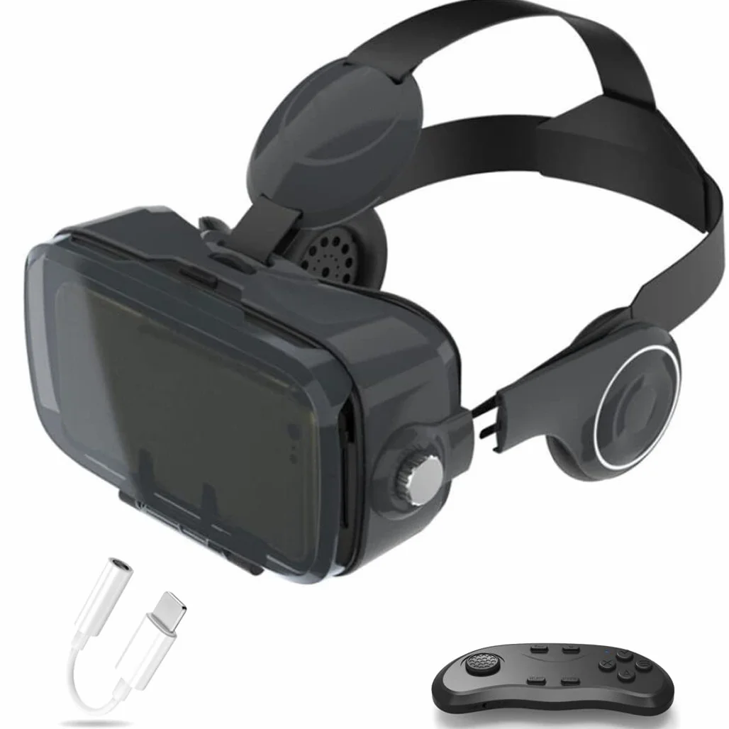 Okulary VR, zestaw słuchawkowy z wirtualnej rzeczywistości, zestawy słuchawkowe VR obsługujące Android i IOS, połączenie Bluetooth do iPhone 13 Pro Max/13 Pro/12/11, do Samsung Galaxy S21, Huawei, Xiaomi