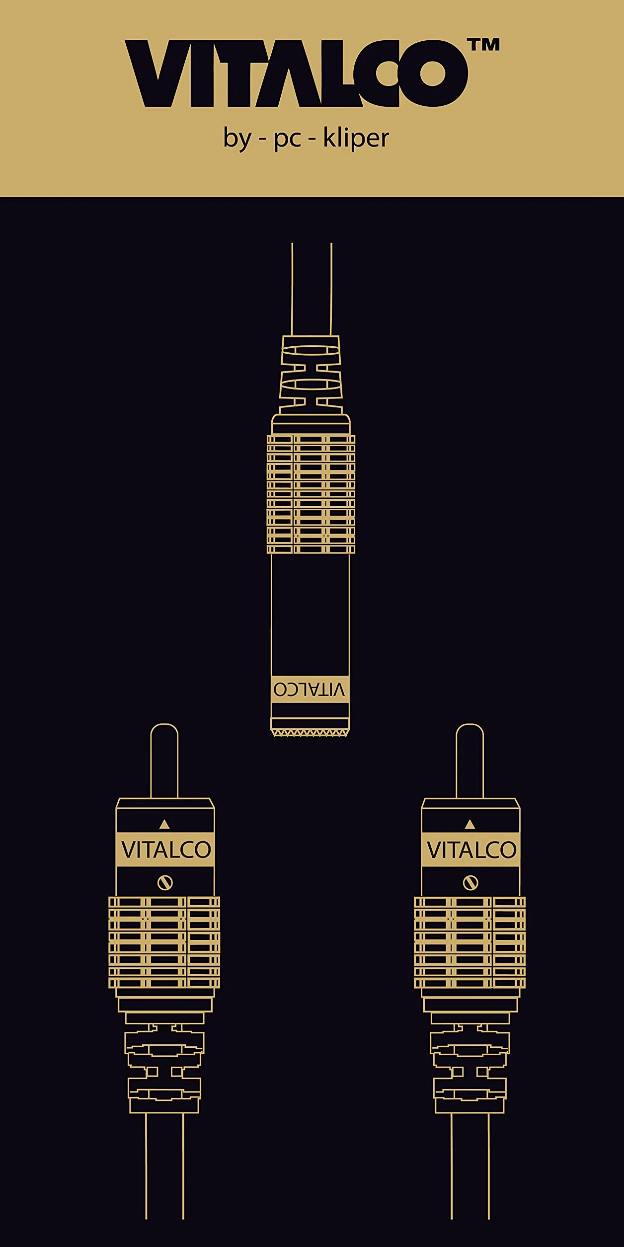 Adapter Jack 6,3mm Stereo TRS na 2x Wtyk RCA Vitalco Przejściówka 6.3 na 2RCA cinch Kabel Audio