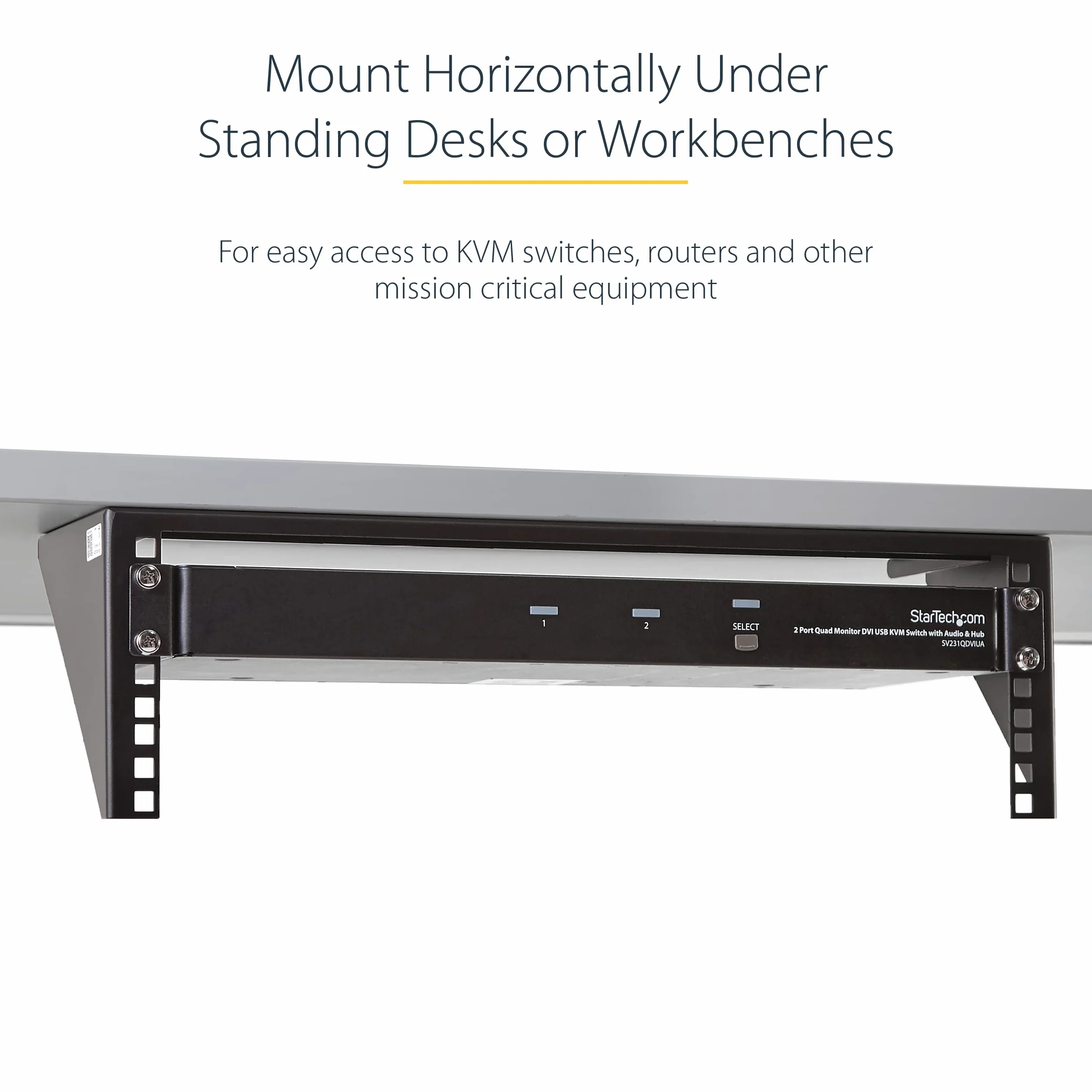 StarTech.com 3HE uchwyt ścienny Rack Mount pionowy, 3U Rack Bracket 19 cali rozdzielacz ścienny w kolorze czarnym, open Frame