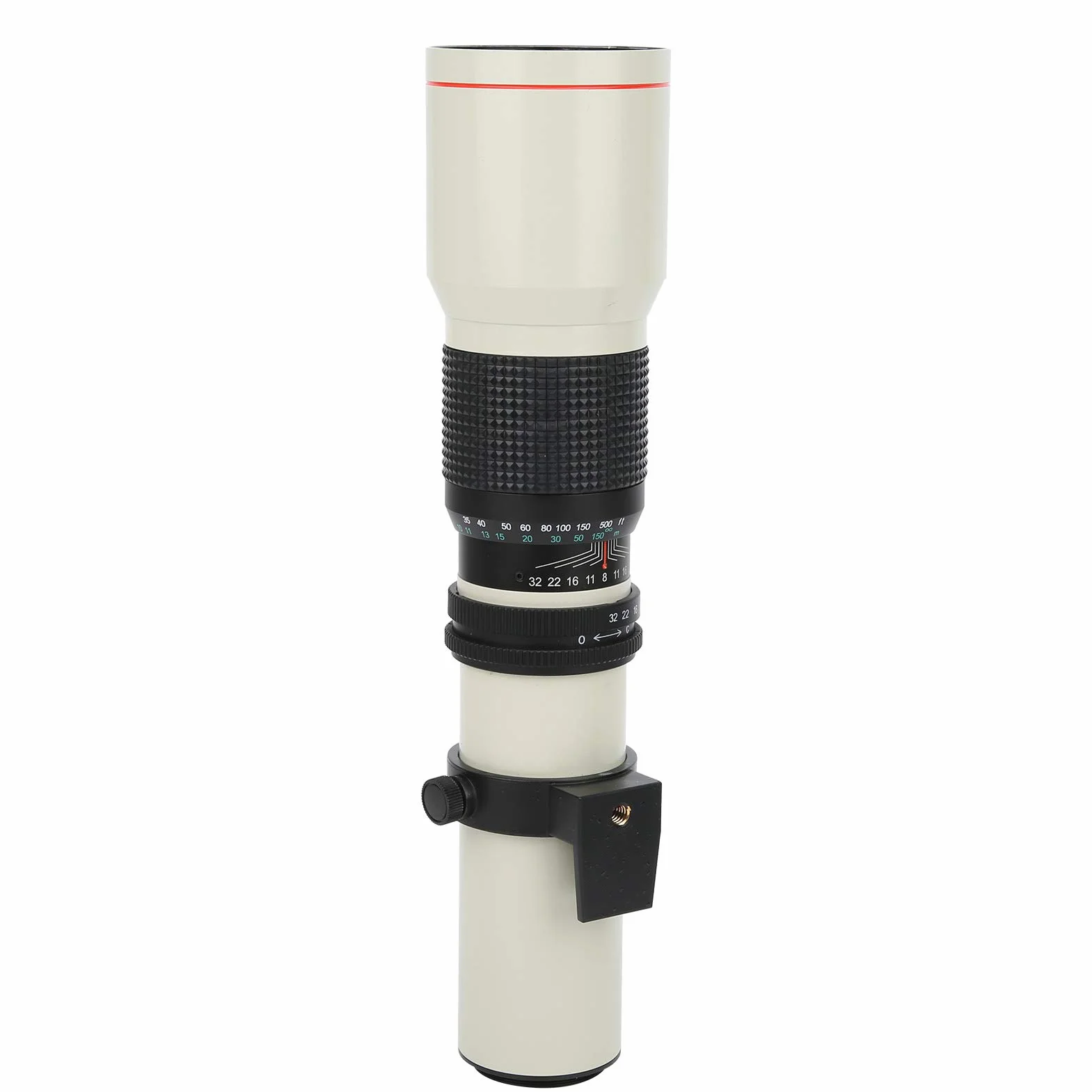 Teleobiektyw 500 mm F8‑F32 z ręcznym ustawianiem ostrości z 2-krotnym telekonwerterem do montażu Olympus OM, biały, przypadkowy